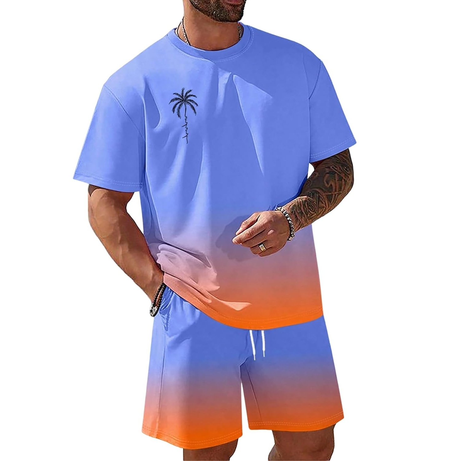 Beach Short And Tshirt Set For Men