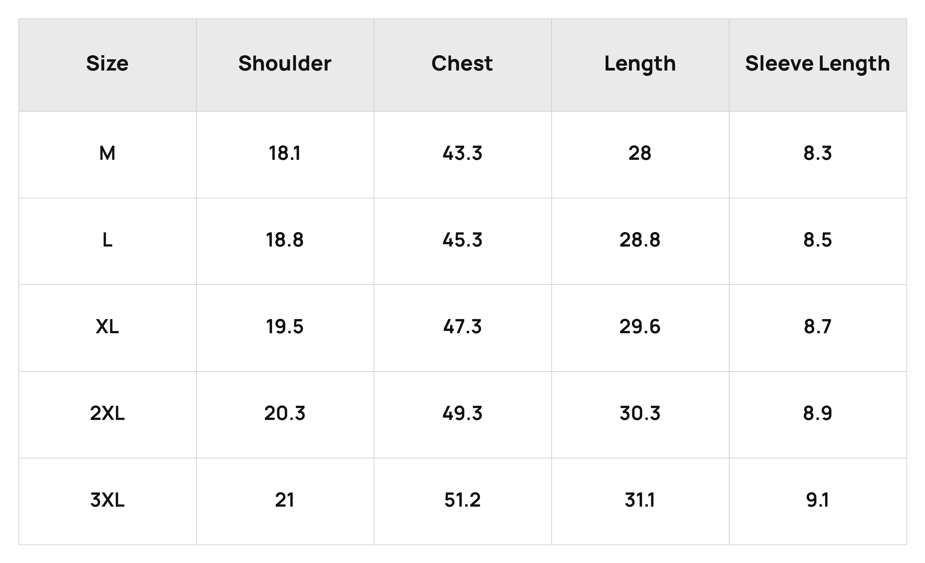 Size Chart