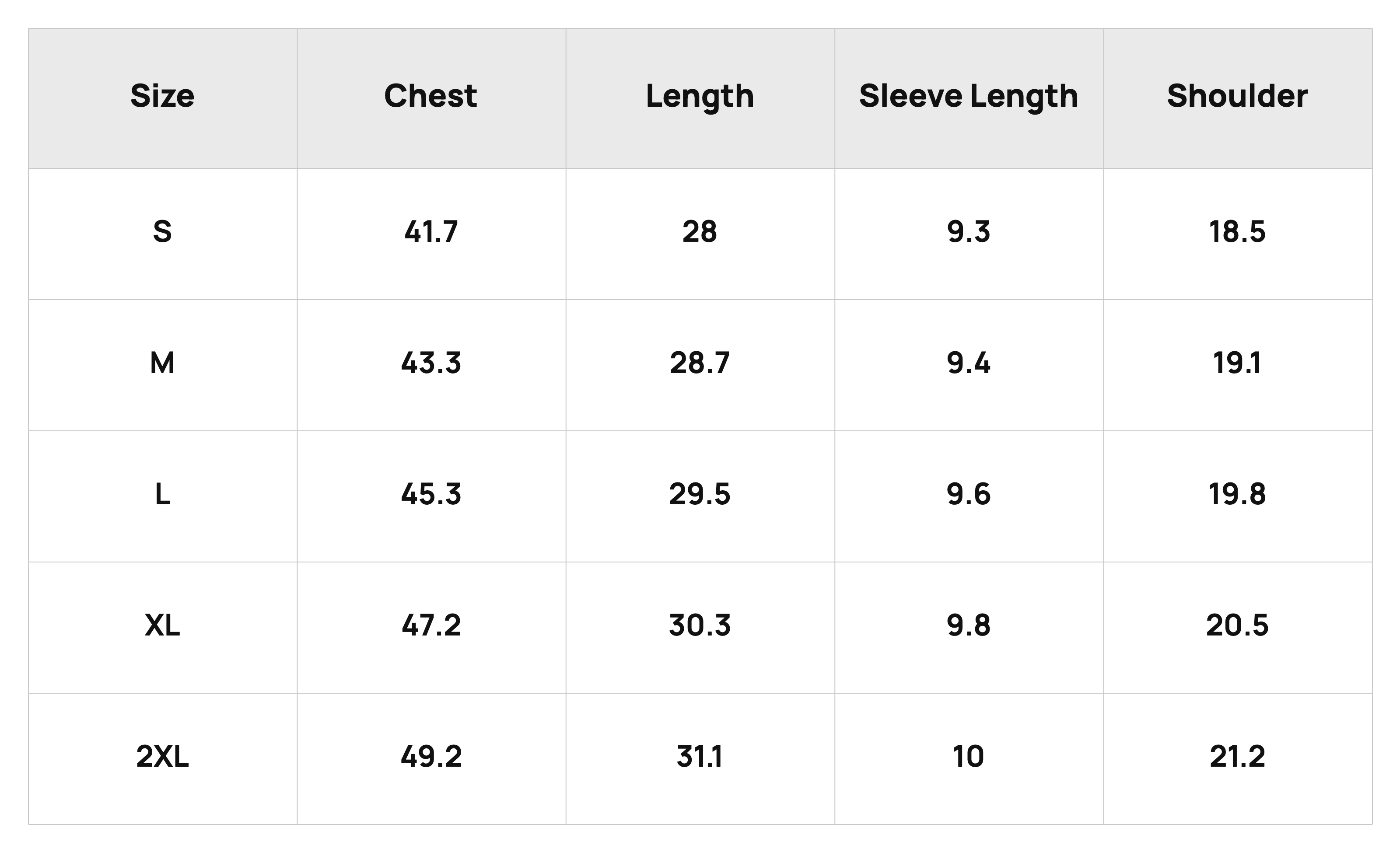 Size Chart