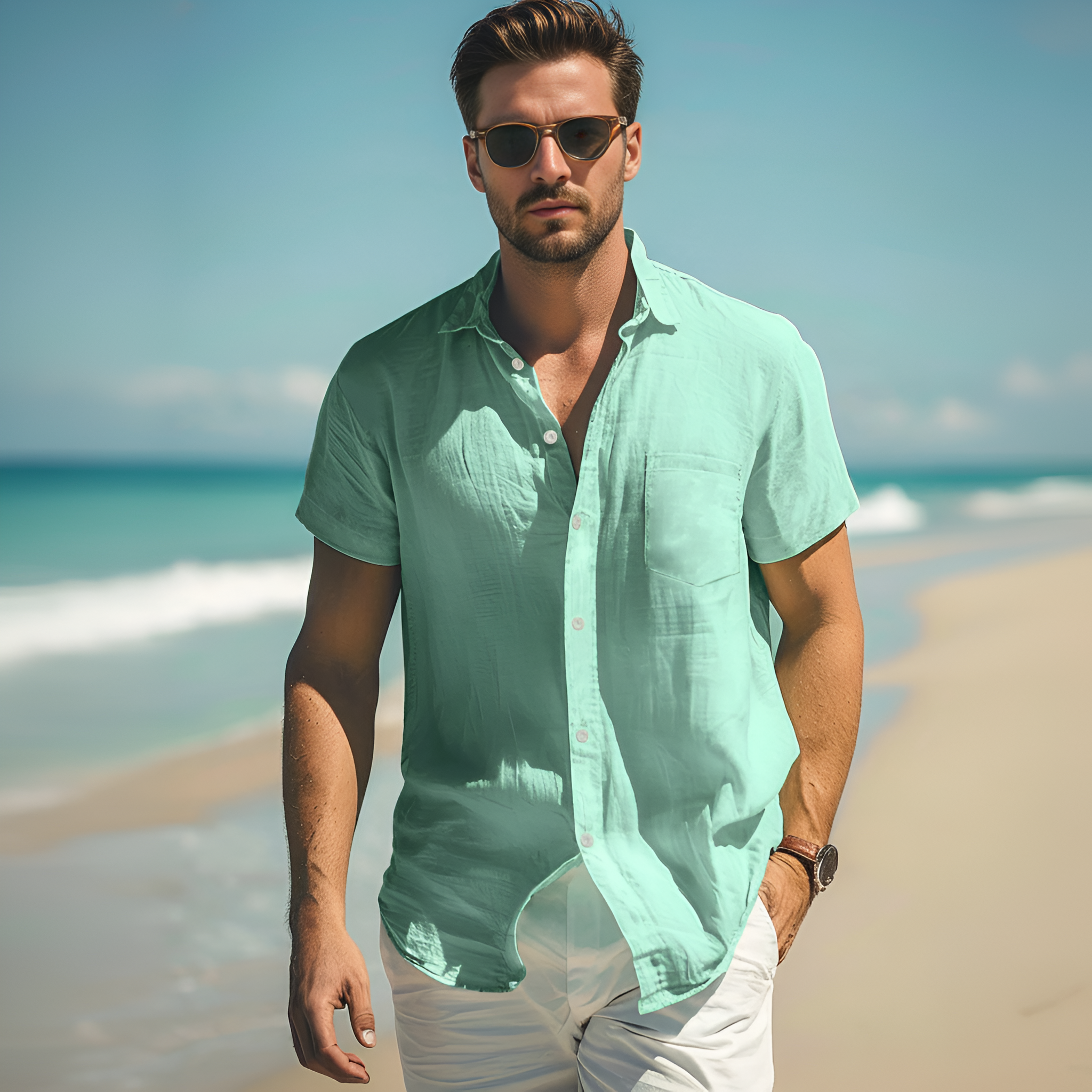 Hawaiian Resort Style Short Sleeve Shirt