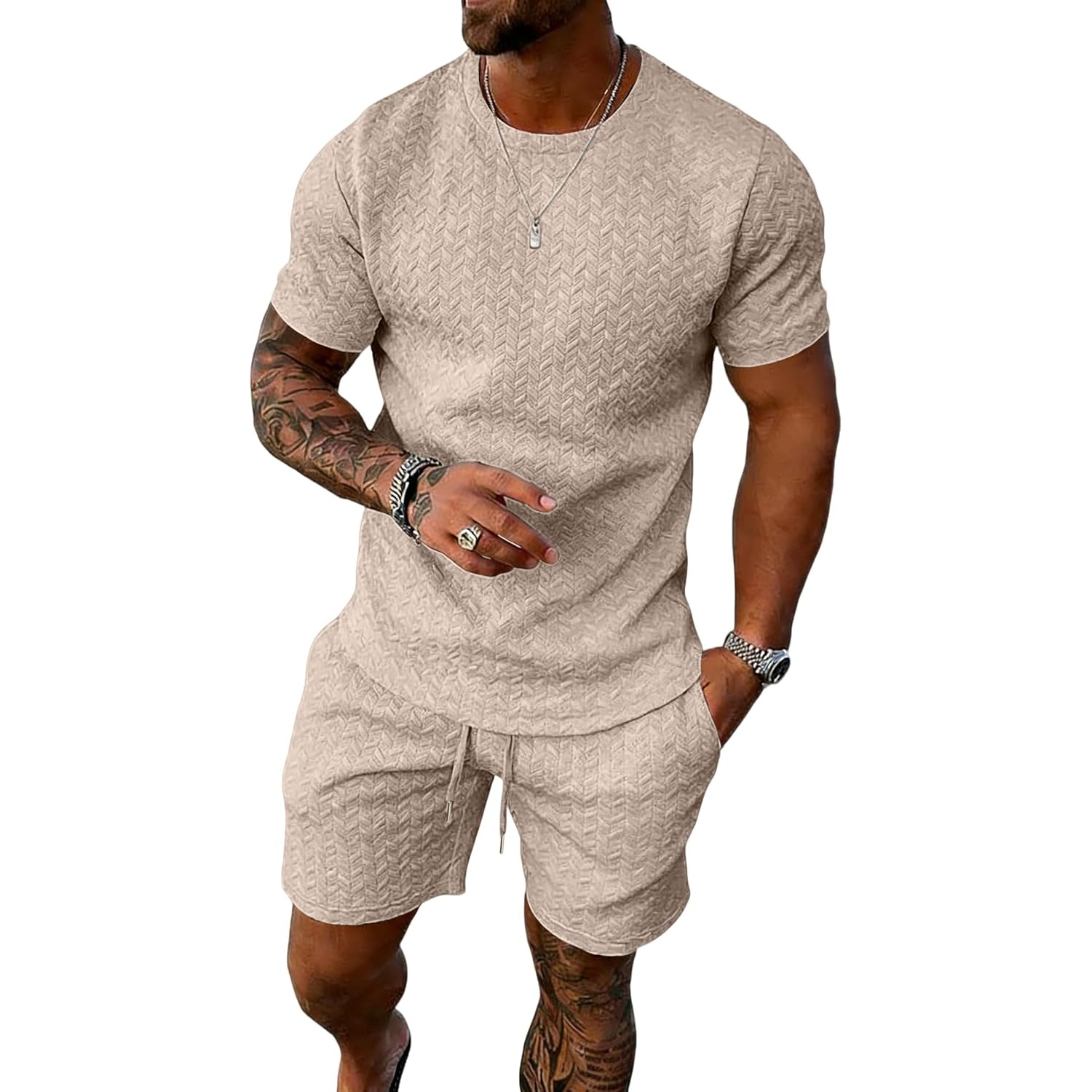 Casual Summer Shirt And Short Set For Men