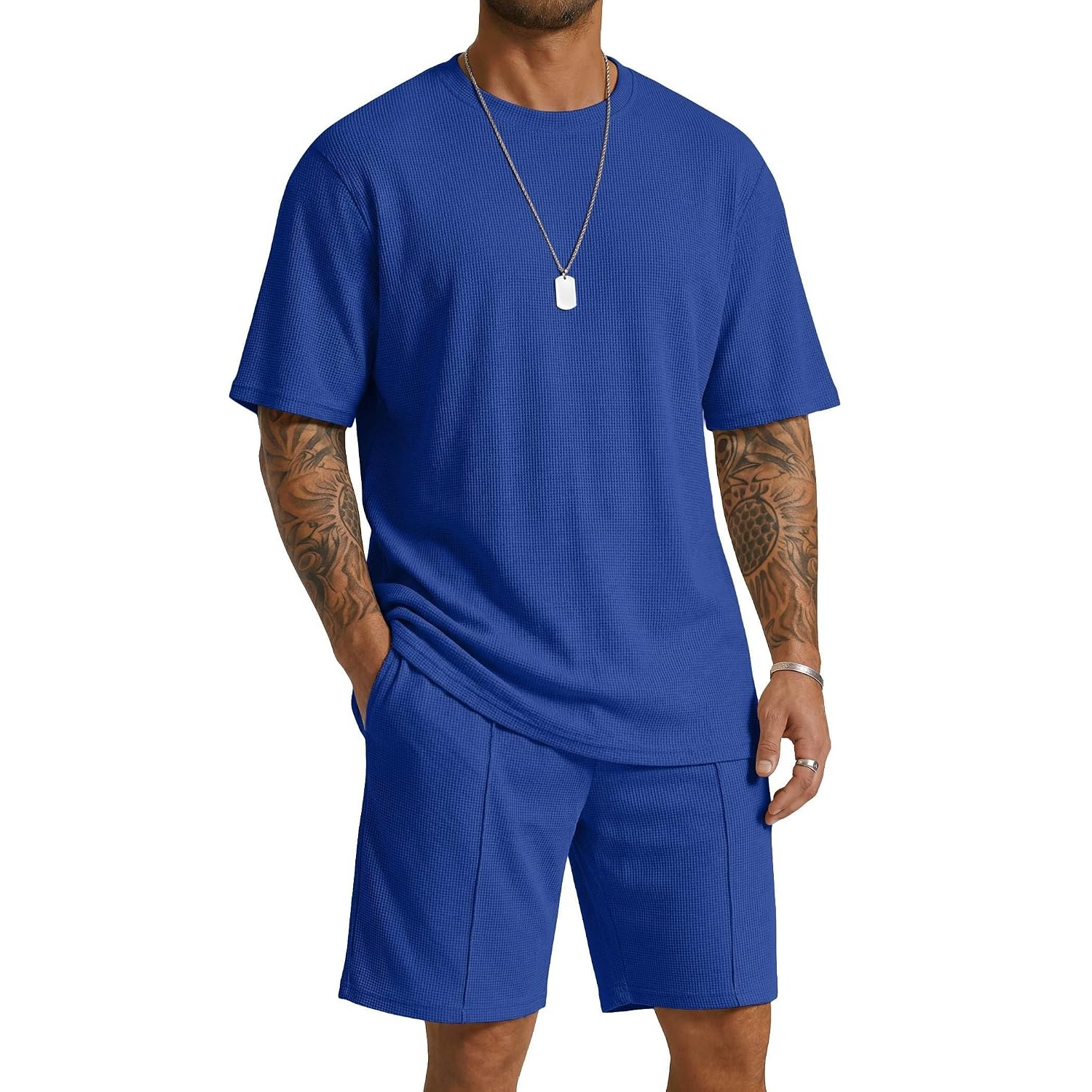Casual Summer Shorts And Short Sleeve Tshirt Set For Men