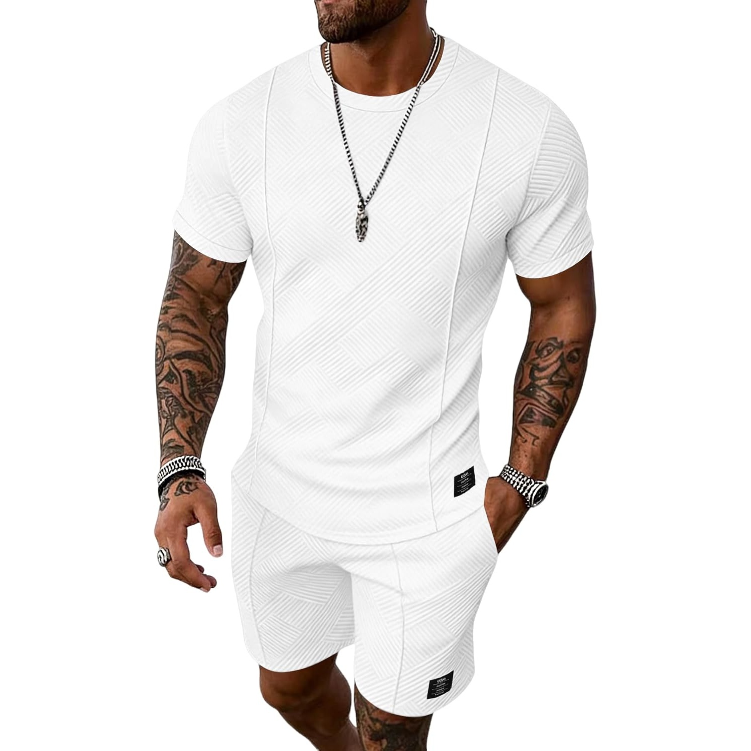 Casual Summer Athletic Shorts And Tshirt Set  For Men