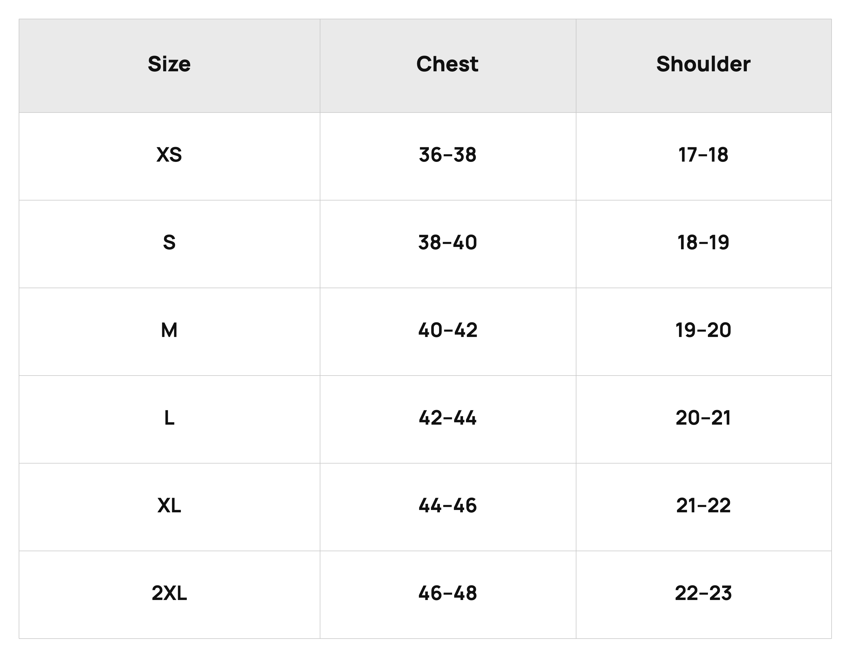 Size Chart