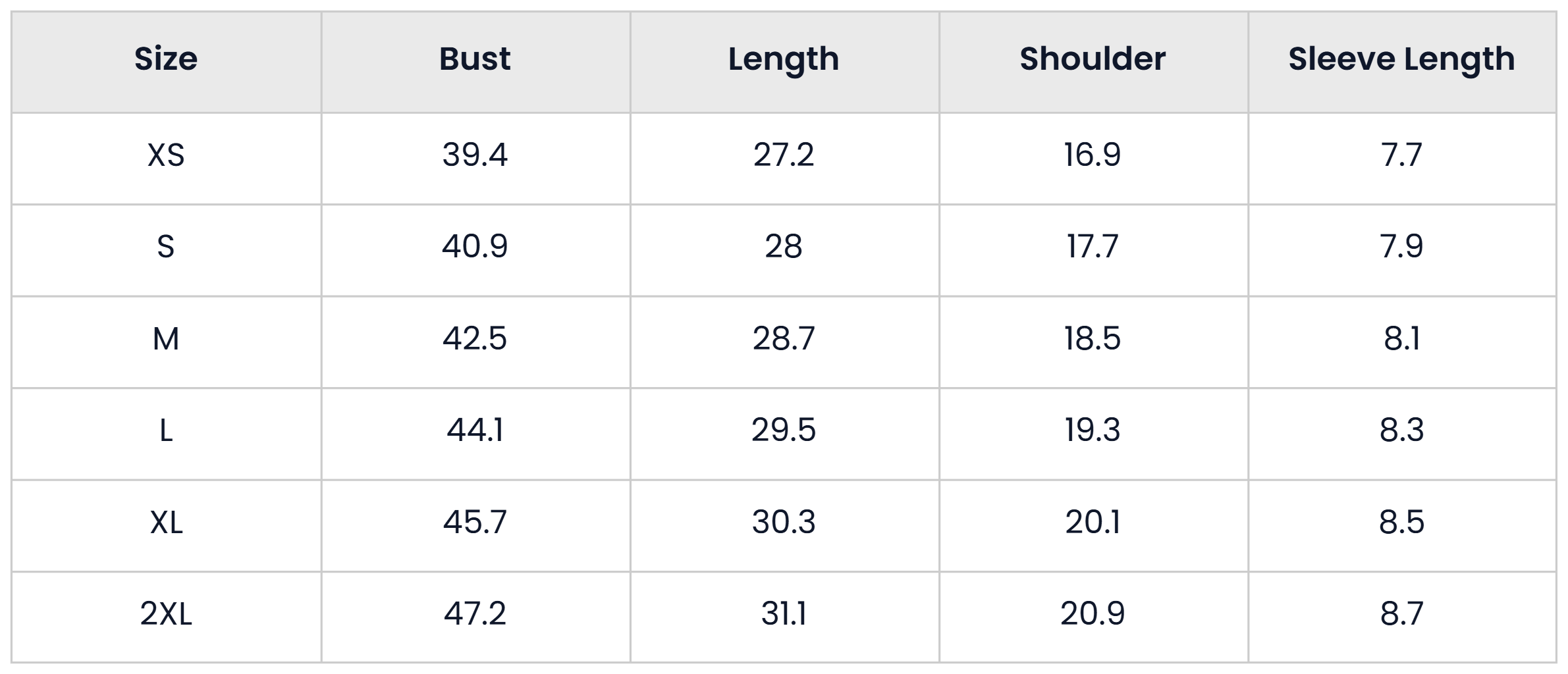 Size Chart for Casual Short Sleeve Polo T Shirt For Men