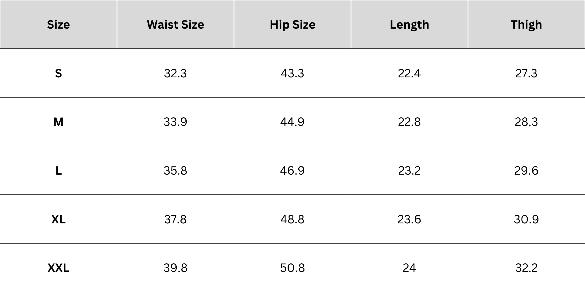 Size Chart
