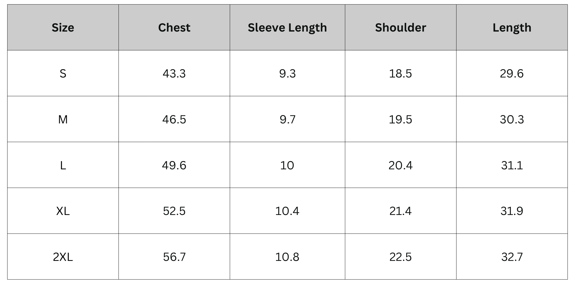 Size Chart