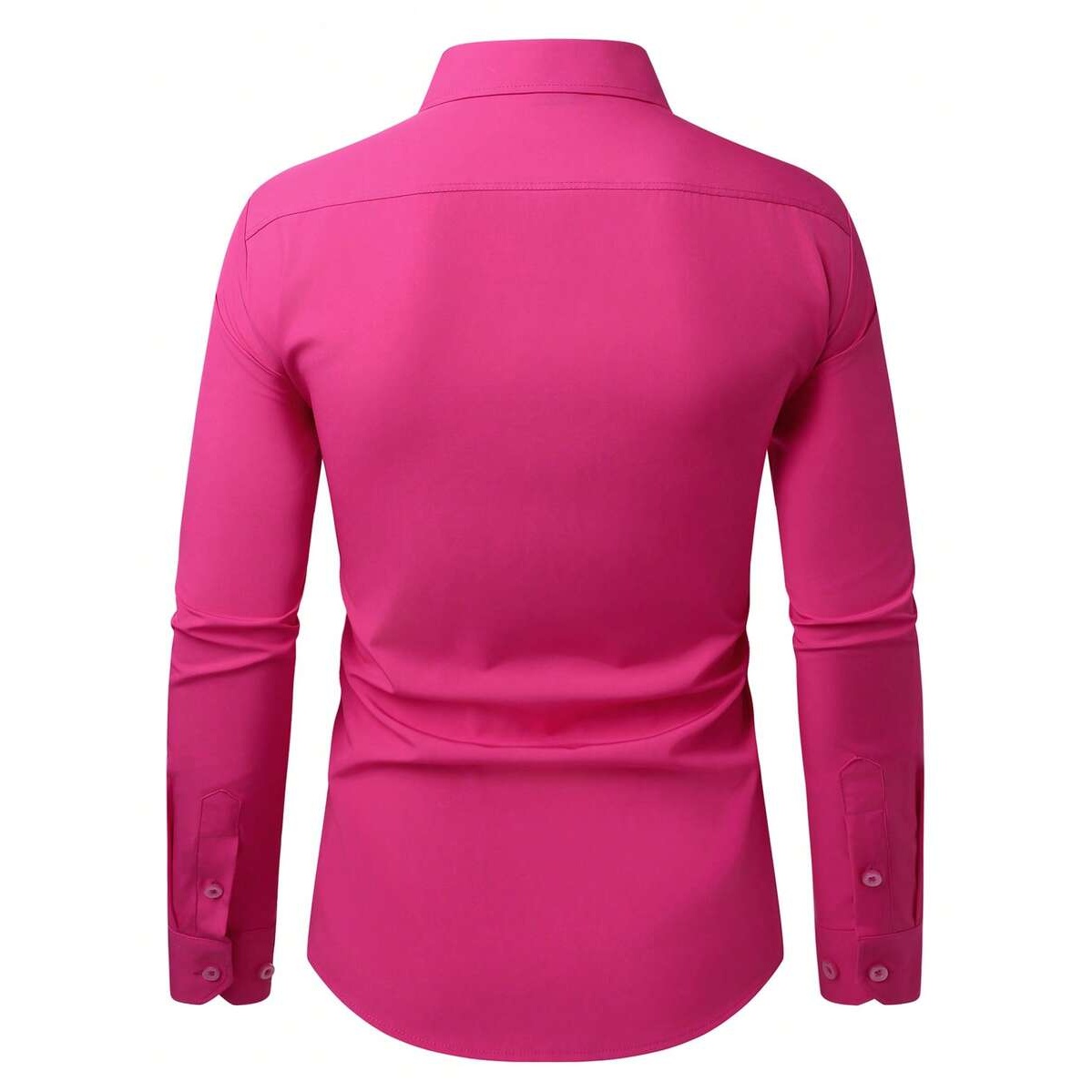 Casual Solid Formal Long Sleeve Dress For Men