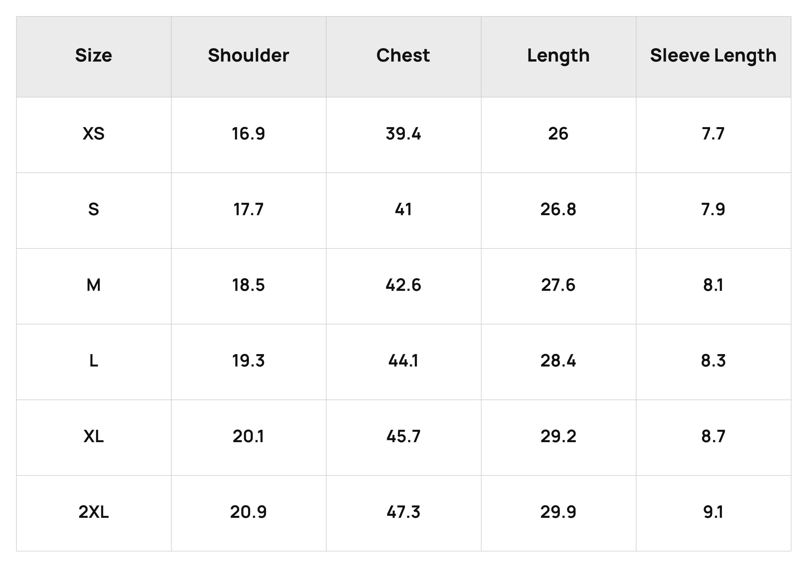 Size Chart