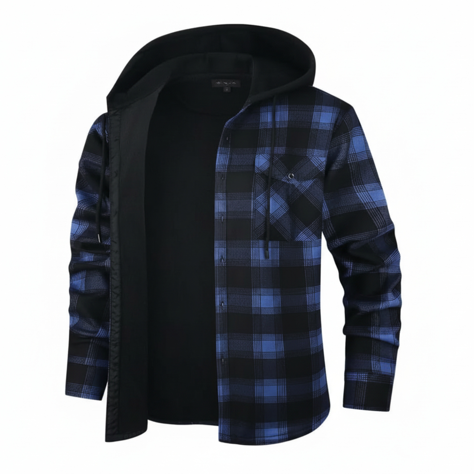 Thermal Flannel Plaid Winter Jacket With Pockets For Men
