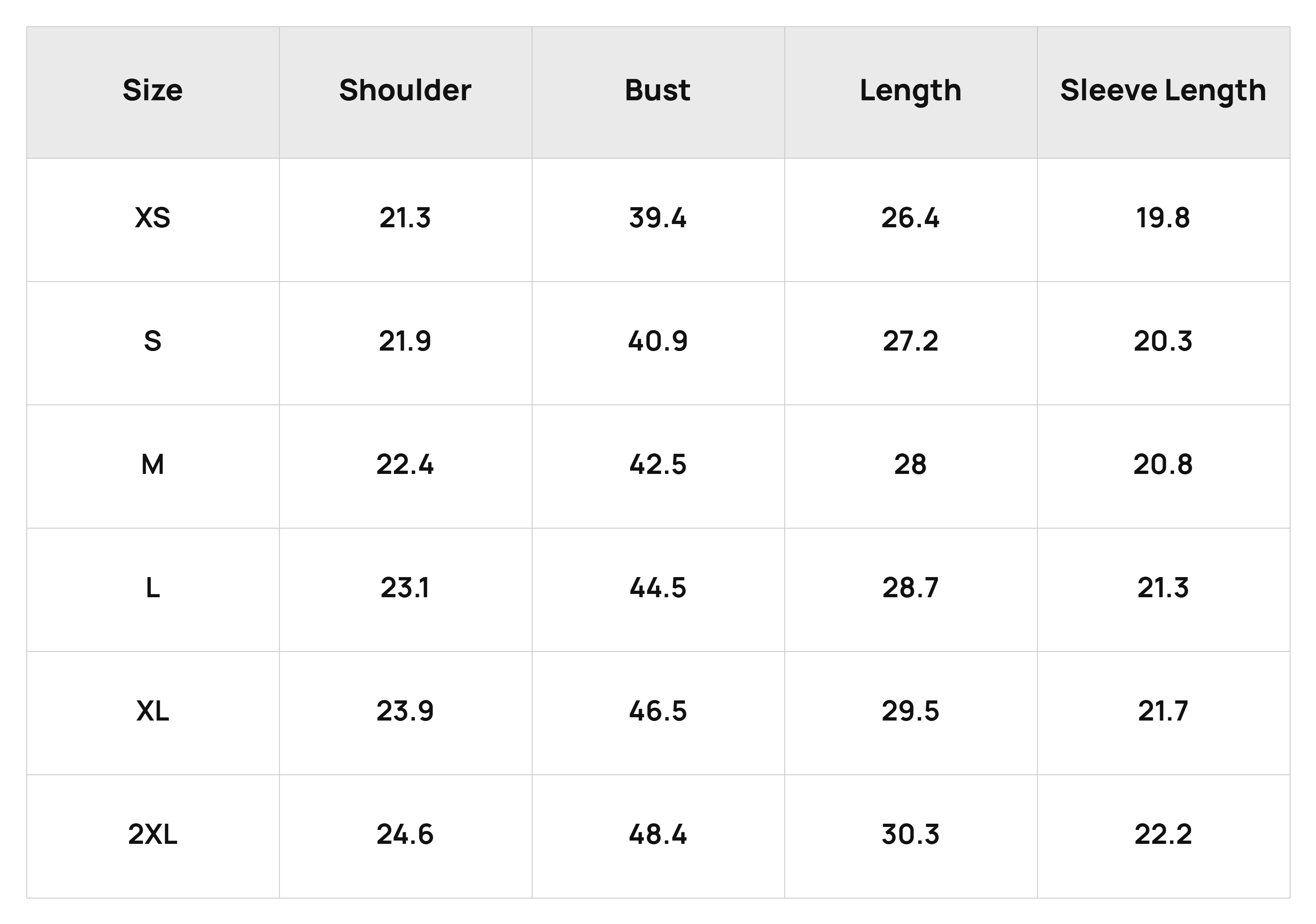 Size Chart
