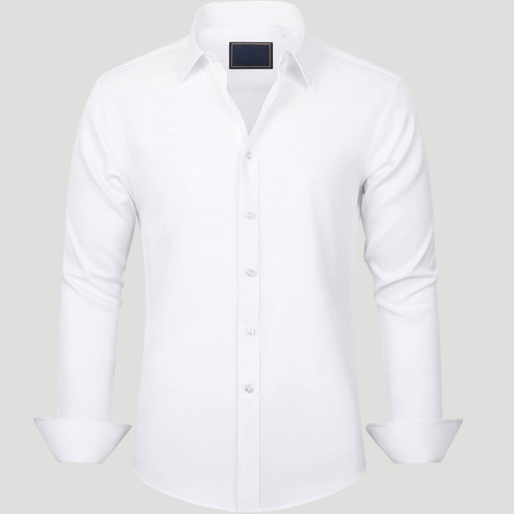 Mens Dress Shirt Solid Long Sleeve WrinkleMen Solid Colored Long Sleeve Shirt - Image 6