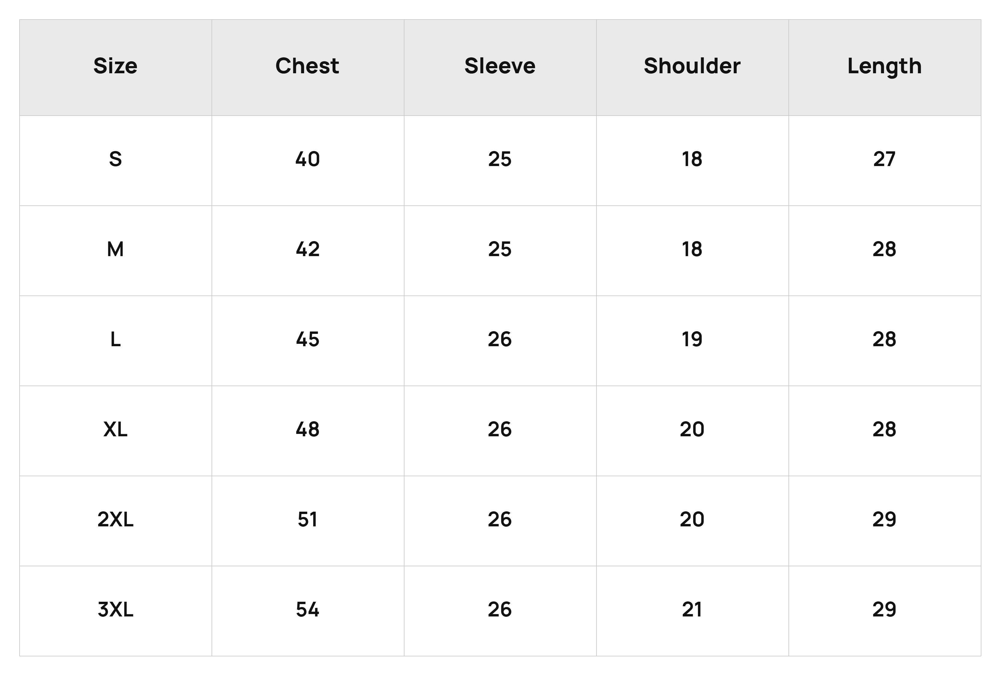 Size Chart