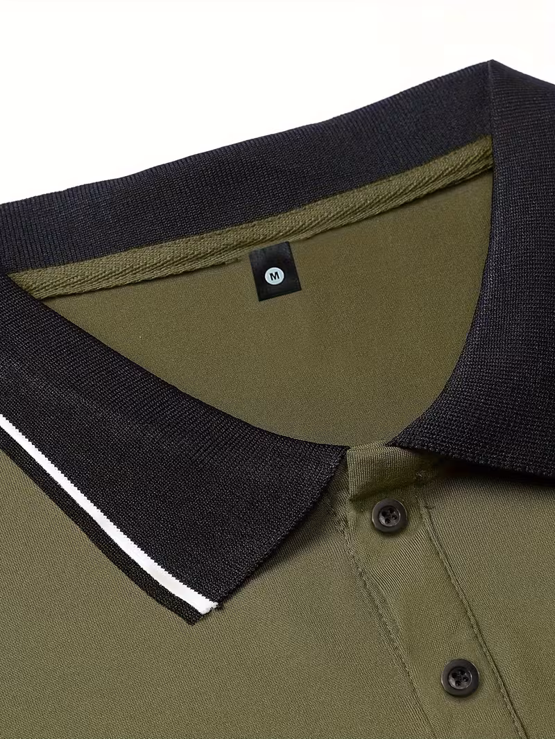 summer mens shirt with turn collar solid color short sleeve multi color casual sportswear   green 2
