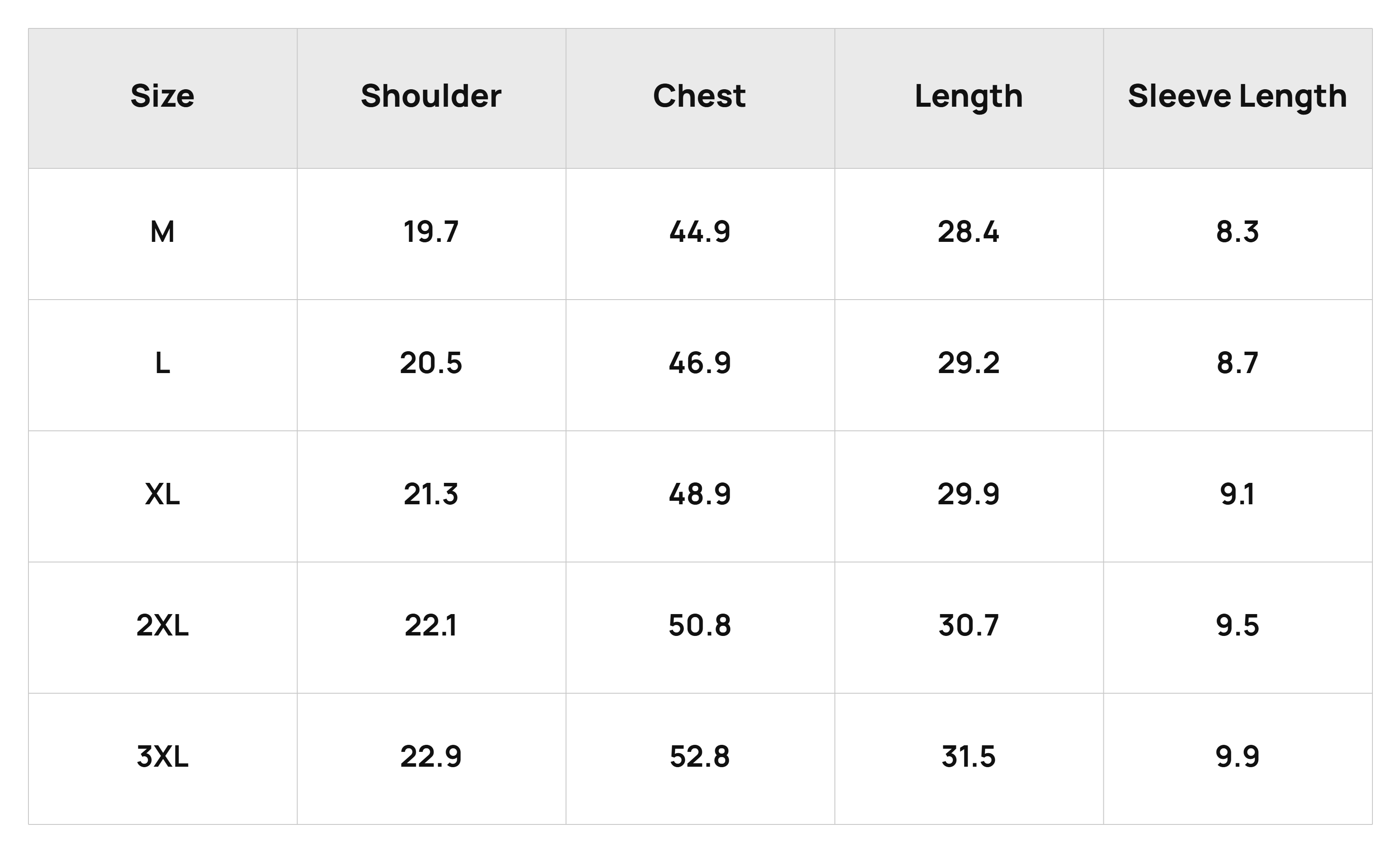 Size Chart