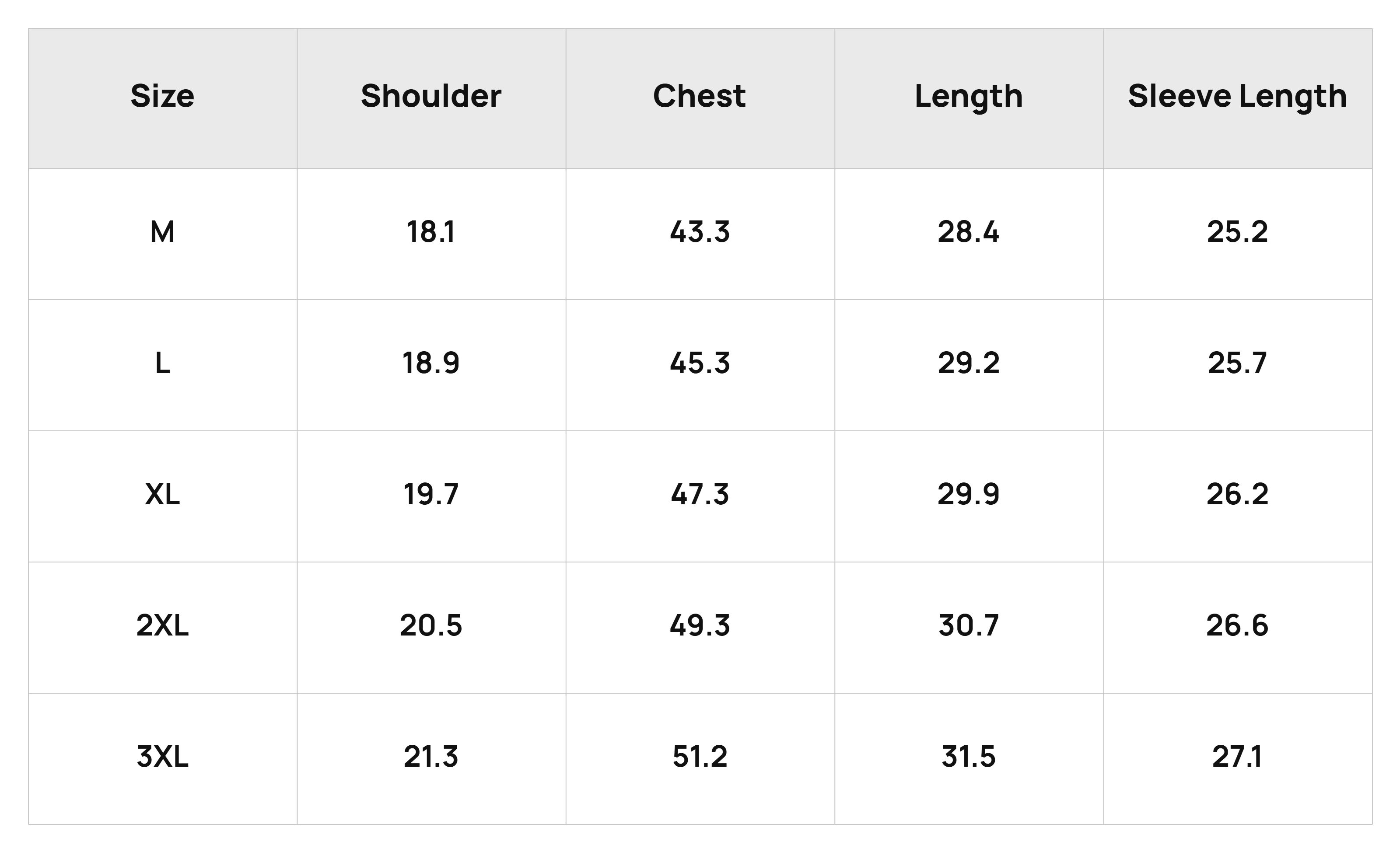 Size Chart