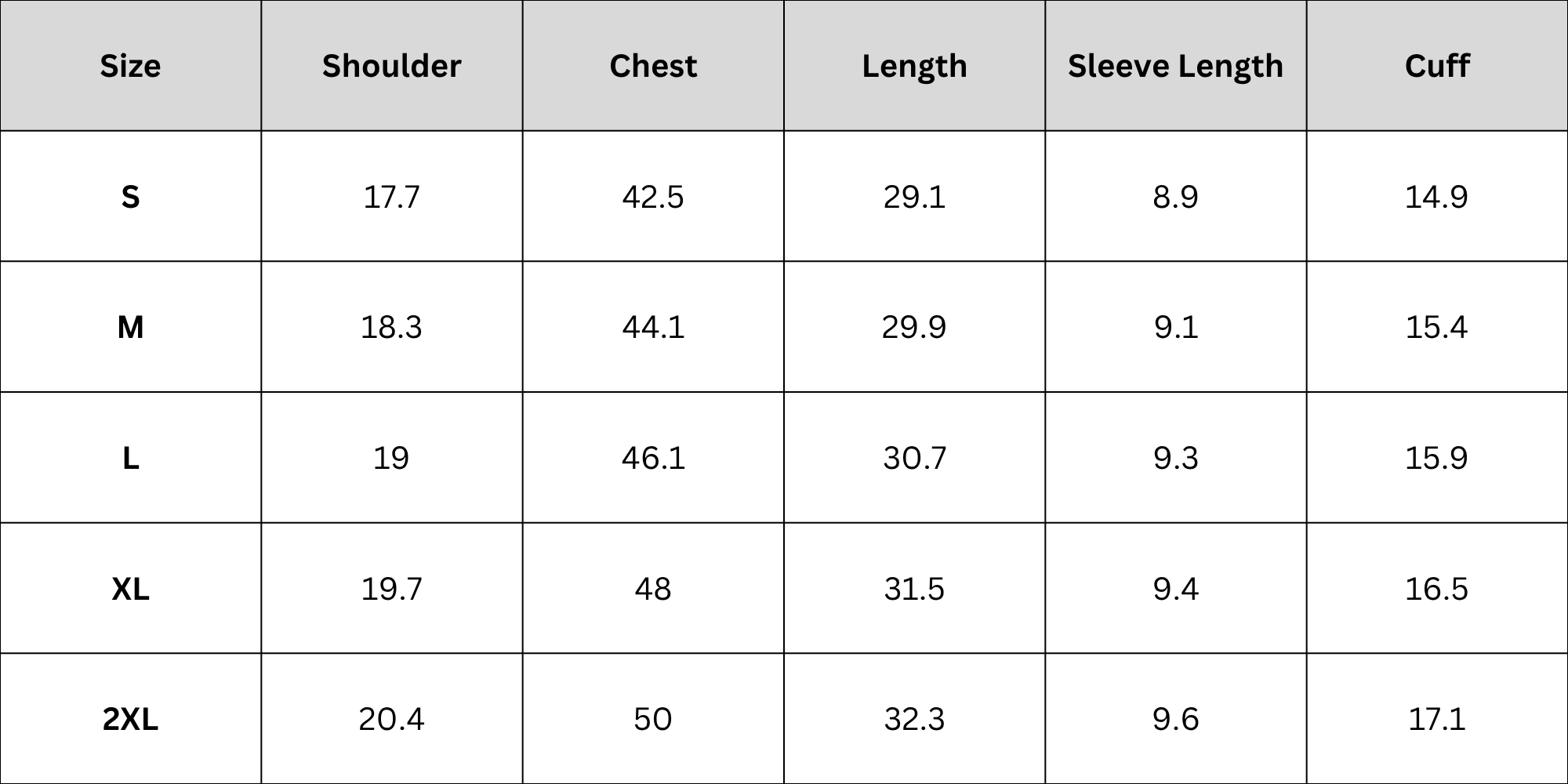 Size Chart