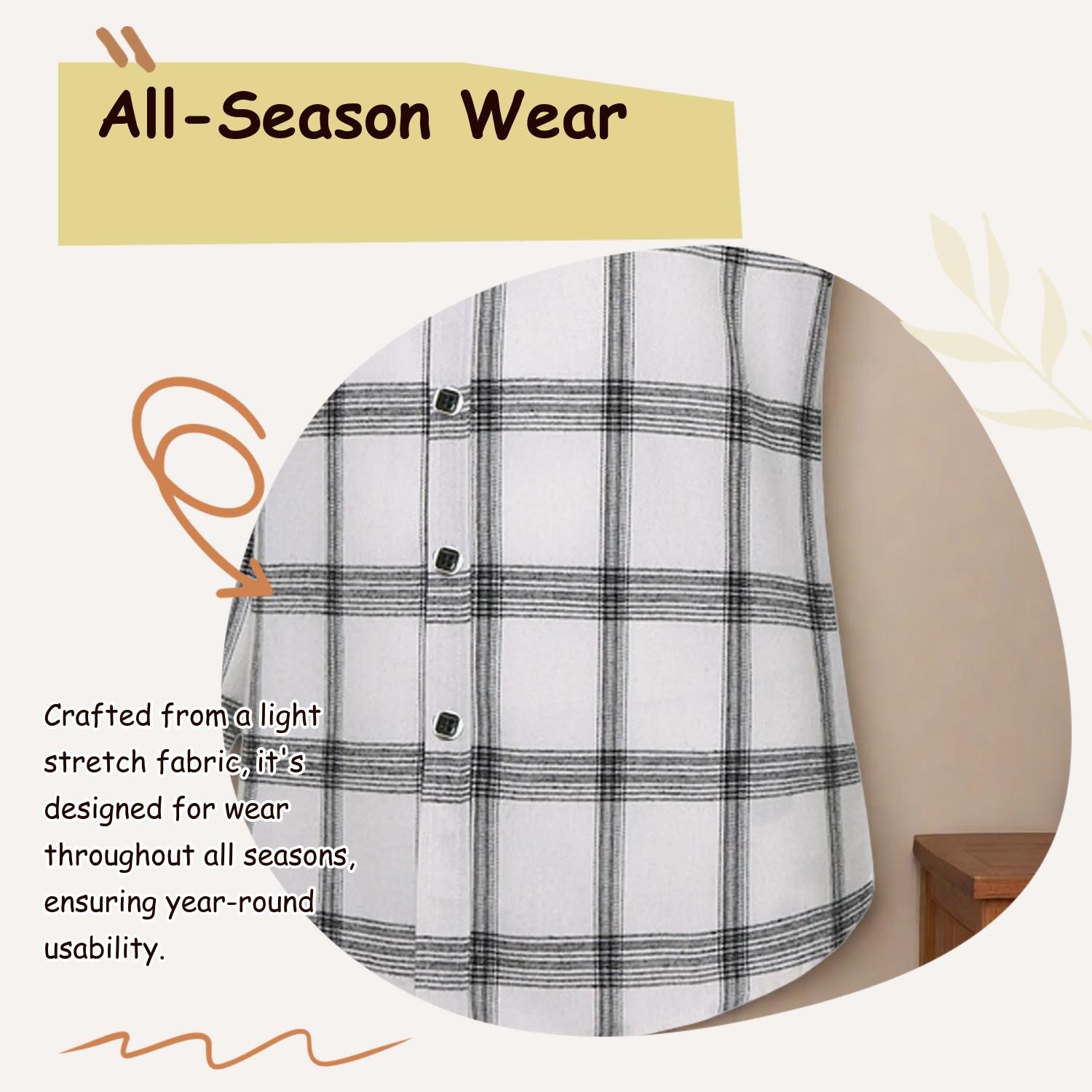 Men's Plaid Checkered Print Checked Button Closure Shirt, Casual Button Down, Regular Fit Fitted Casual Long Sleeve Collared Top for All Seasons, Men's Clothes for Daily Wear, Casual Style