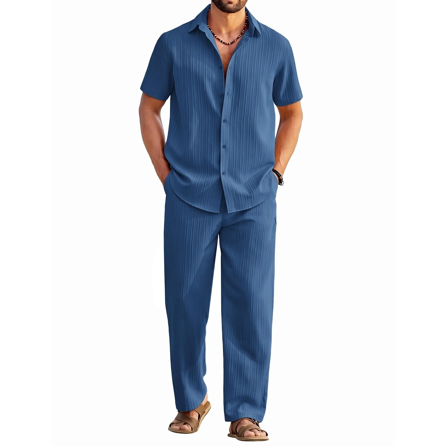 Casual Summer Beach Pants And Shirt Set Shirt Set For Men