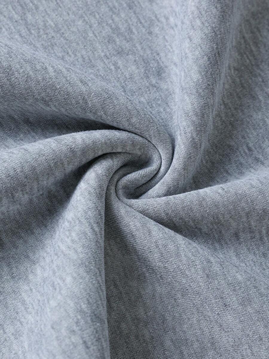 Men's Stand Collar Zipper Half Placket Casual Versatile Commute Autumn/Winter Long Sleeve Sweatshirt - Grey - View 9