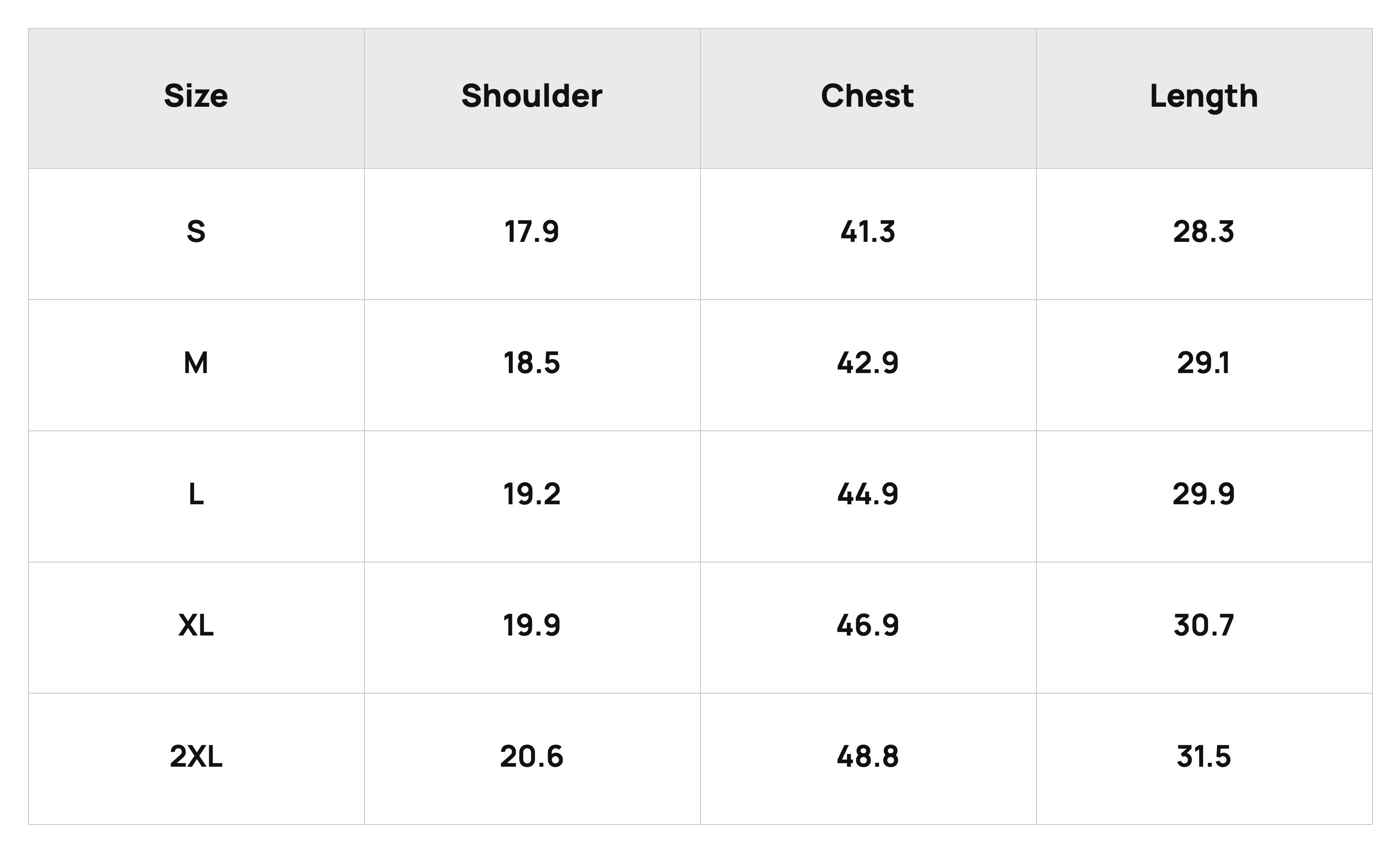 Size Chart