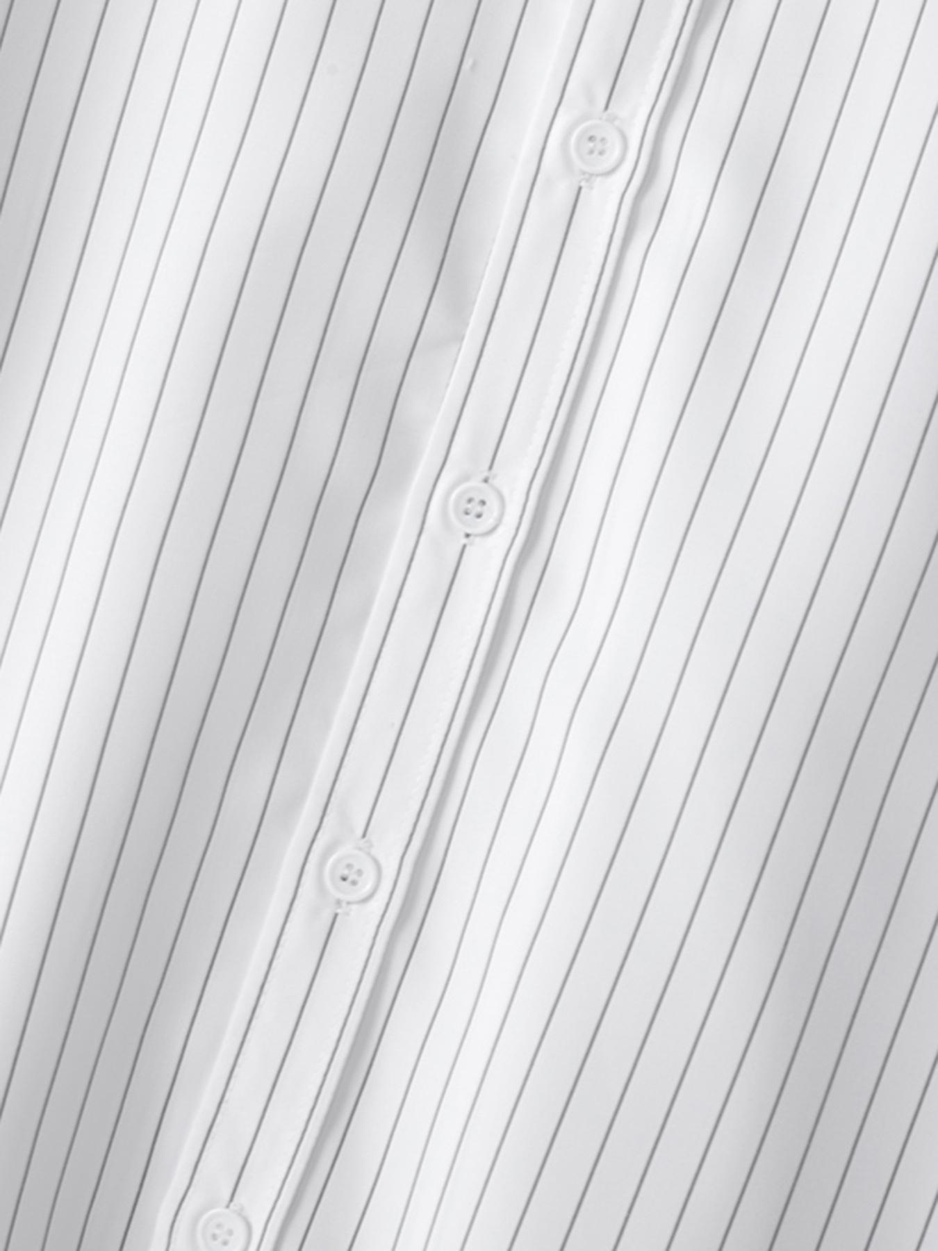 Men's Minimalist Striped Long Sleeve Button Up Shirt, Casual Lapel Button Front Cropped Top for All Season, Fashion Men's Clothes for Daily Wear, Buttoned Basic