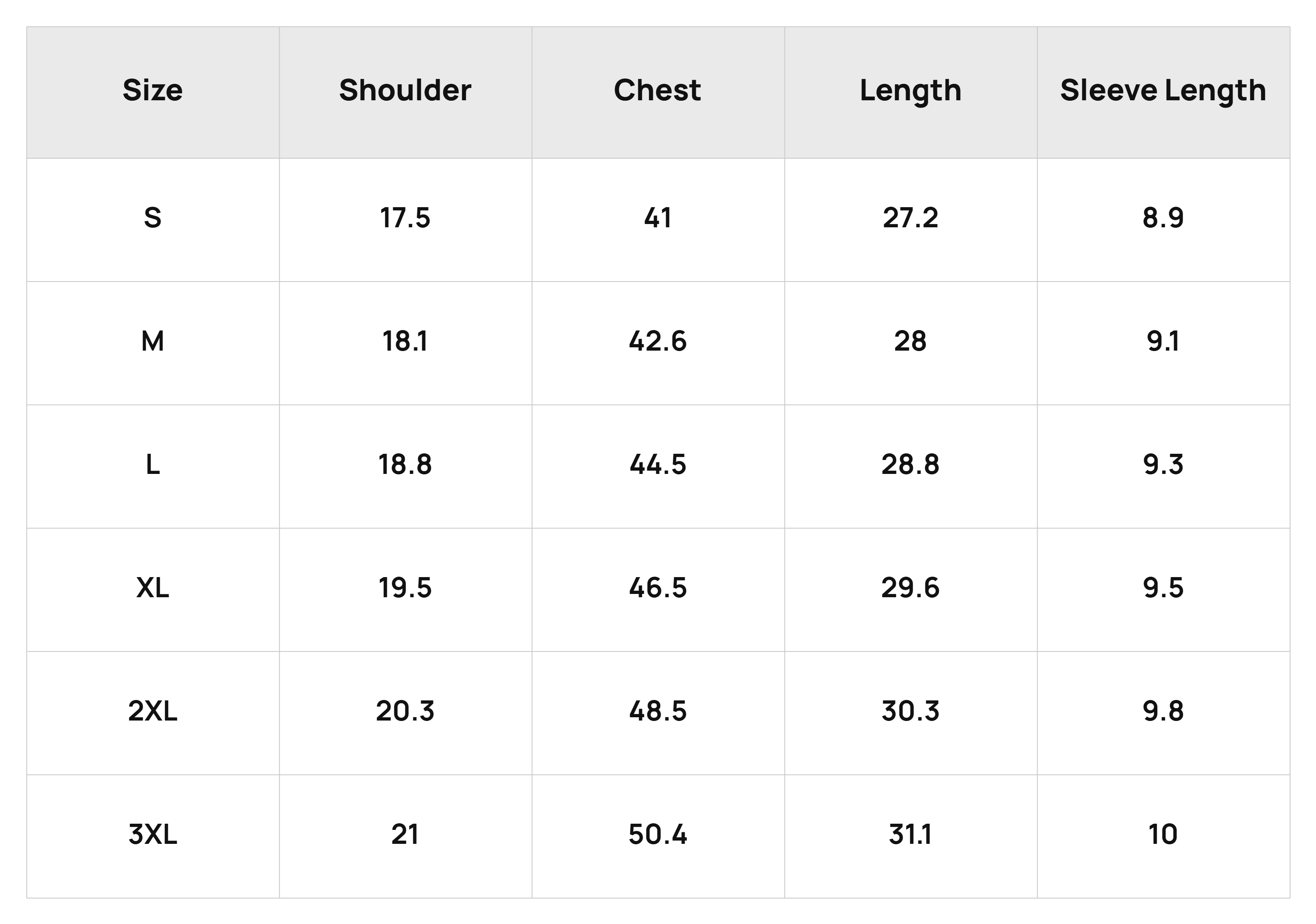 Size Chart