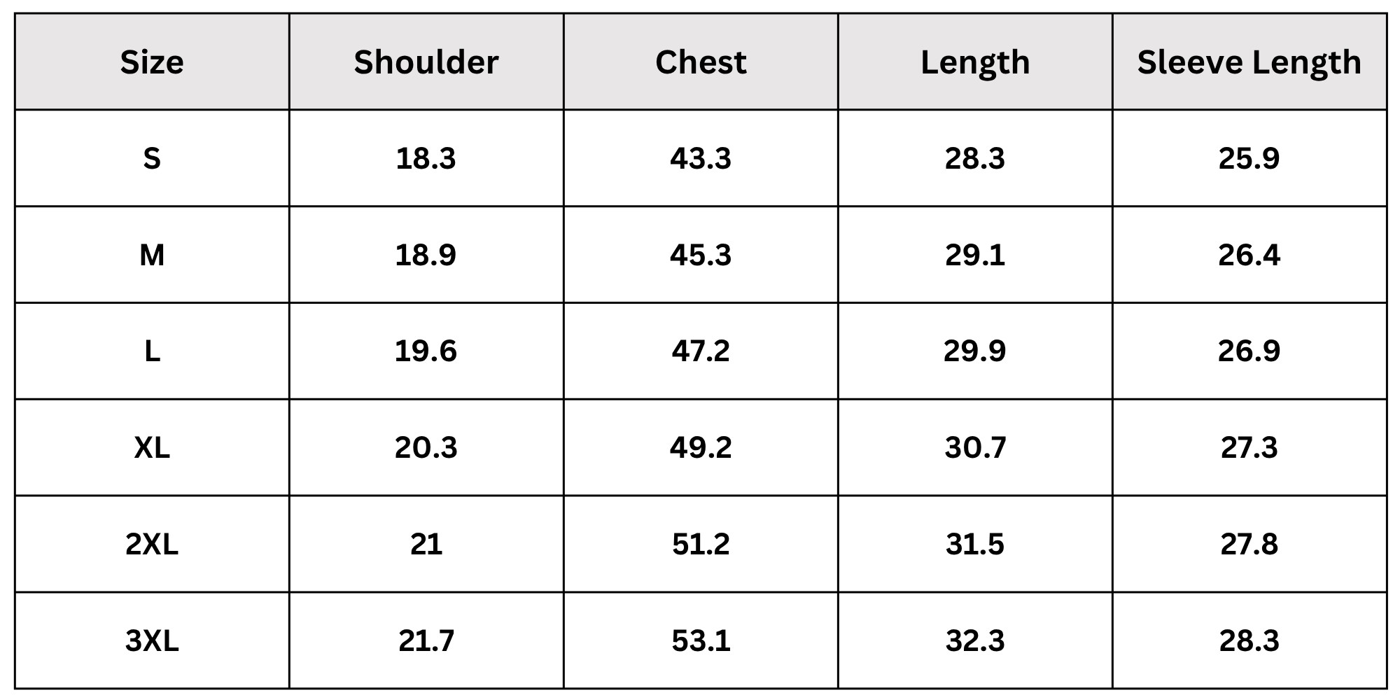 Size Chart