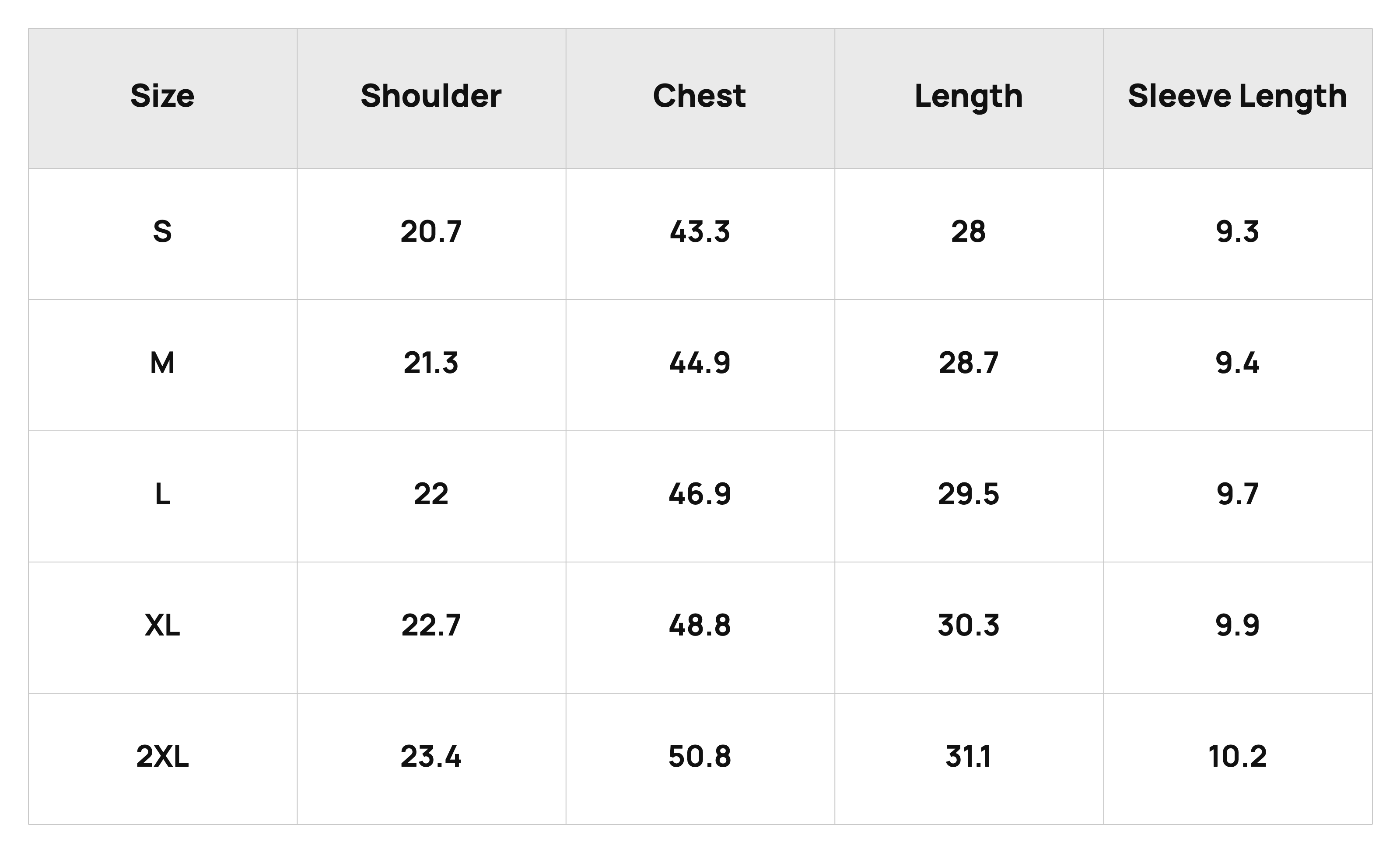 Size Chart