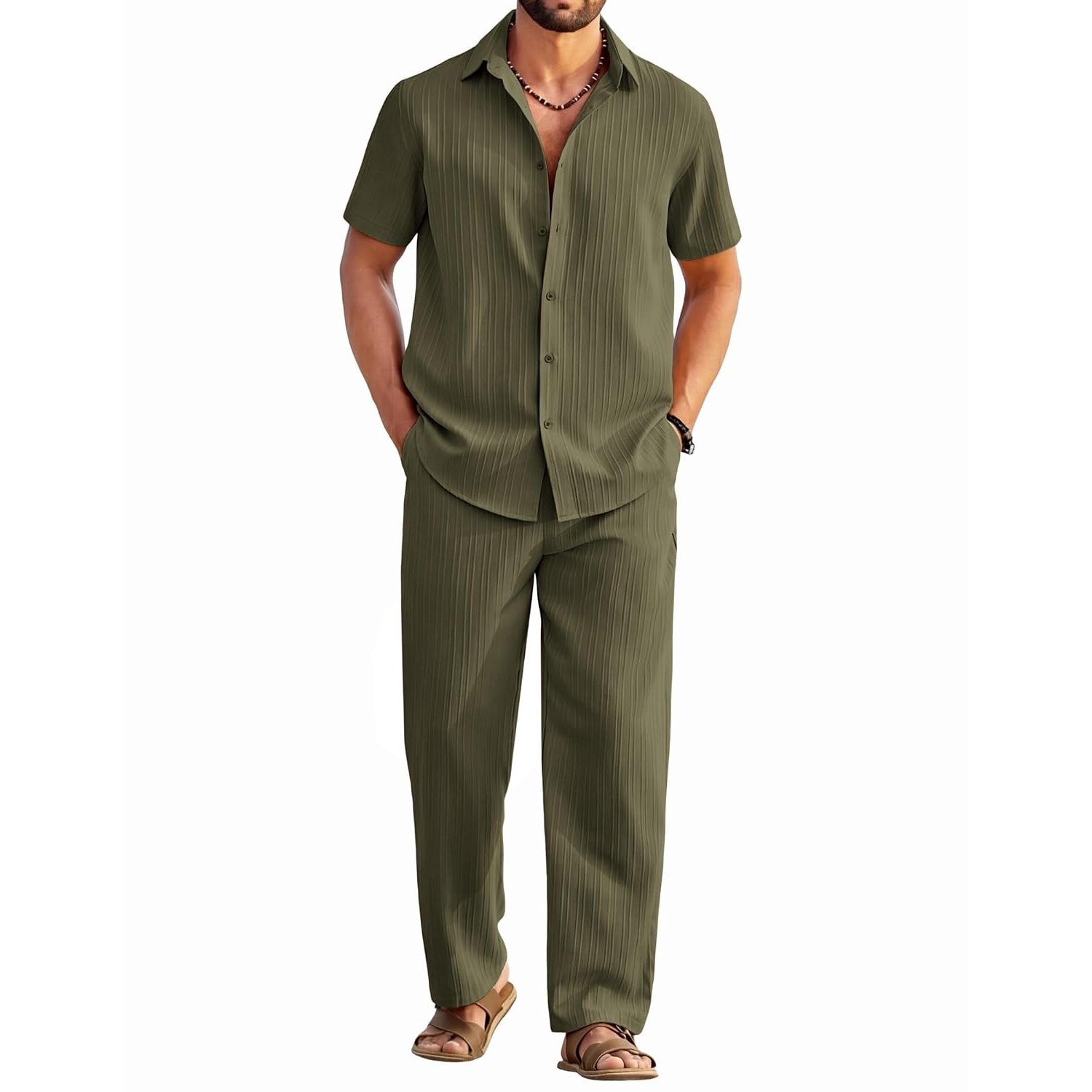 Casual Summer Beach Pants And Shirt Set Shirt Set For Men