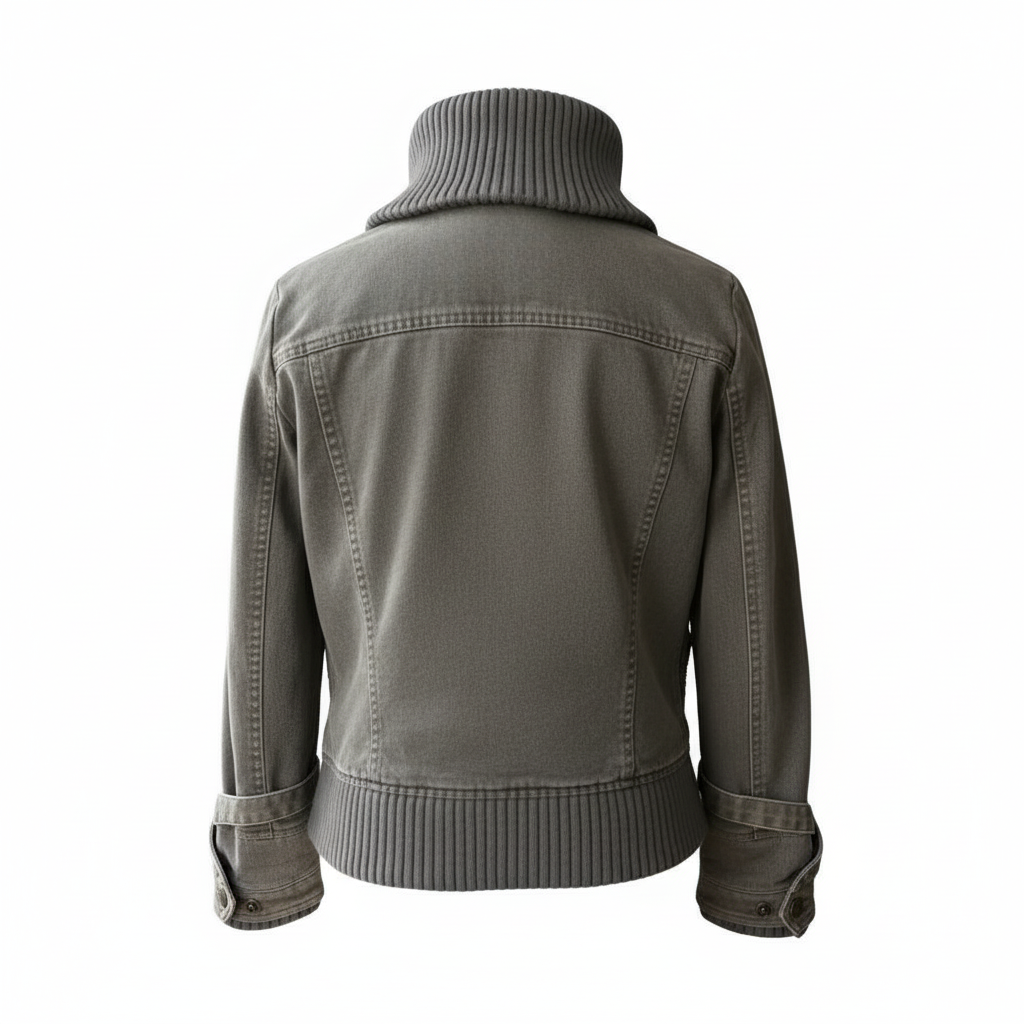 Ribbed Collar Cargo Jacket