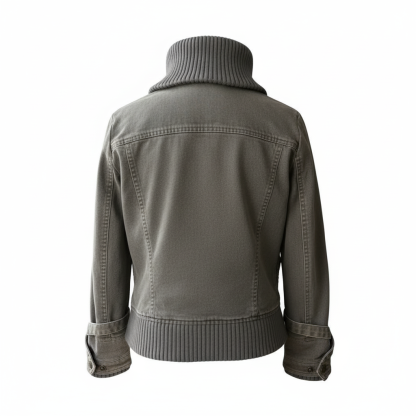 Ribbed Collar Cargo Jacket