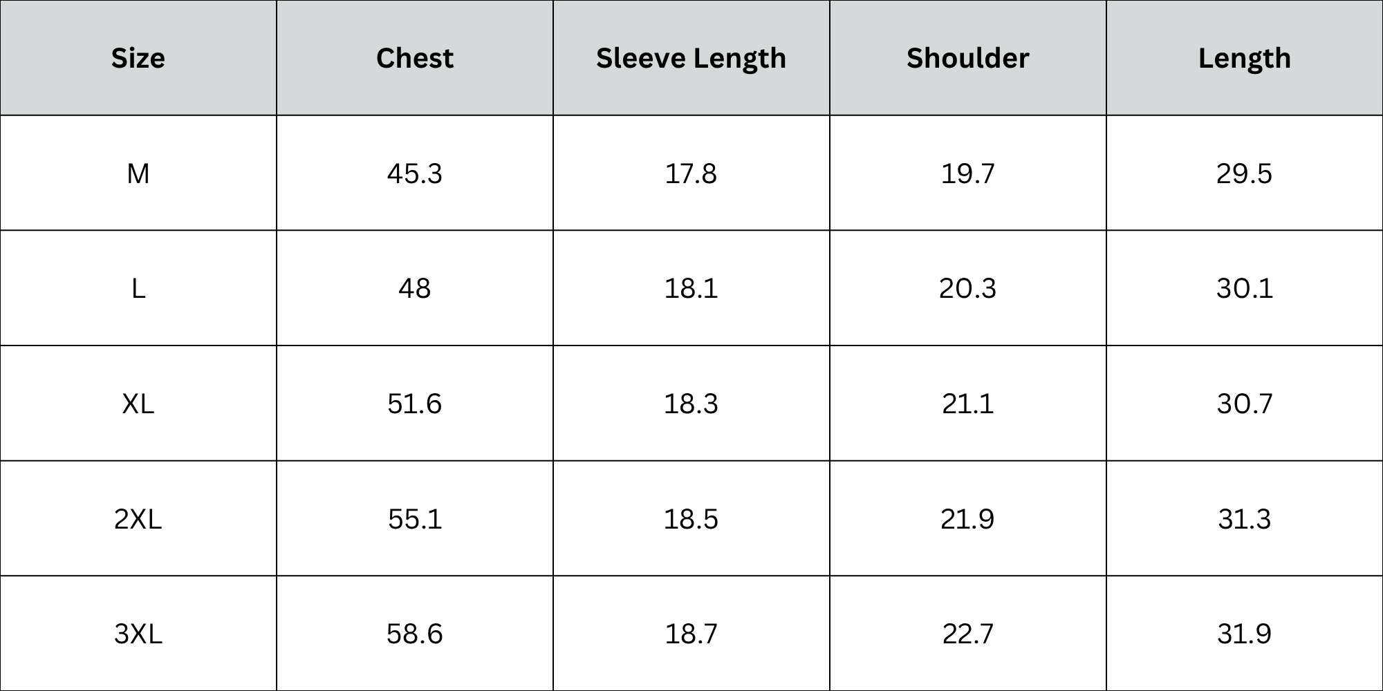 Size Chart