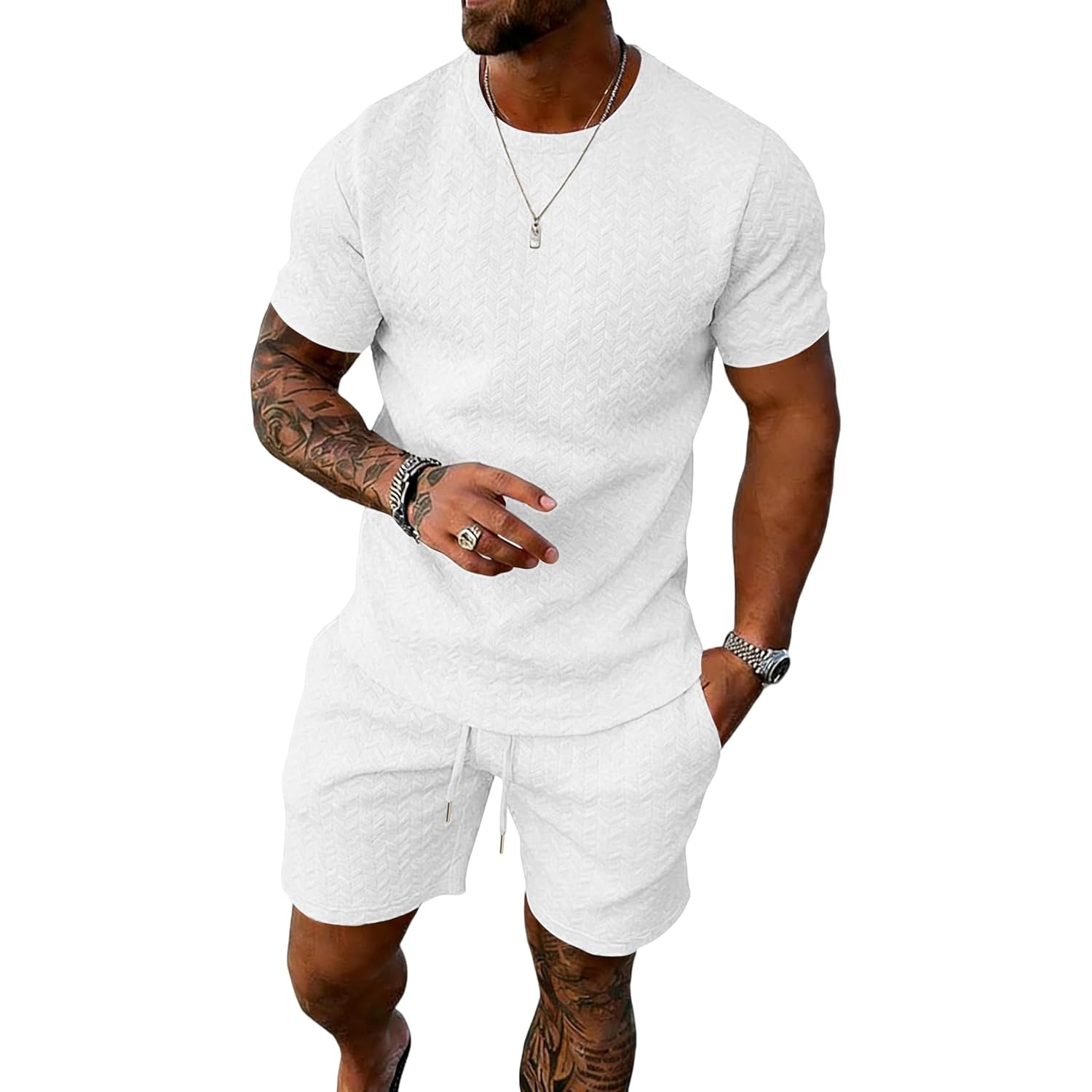 Casual Summer Shirt And Short Set For Men