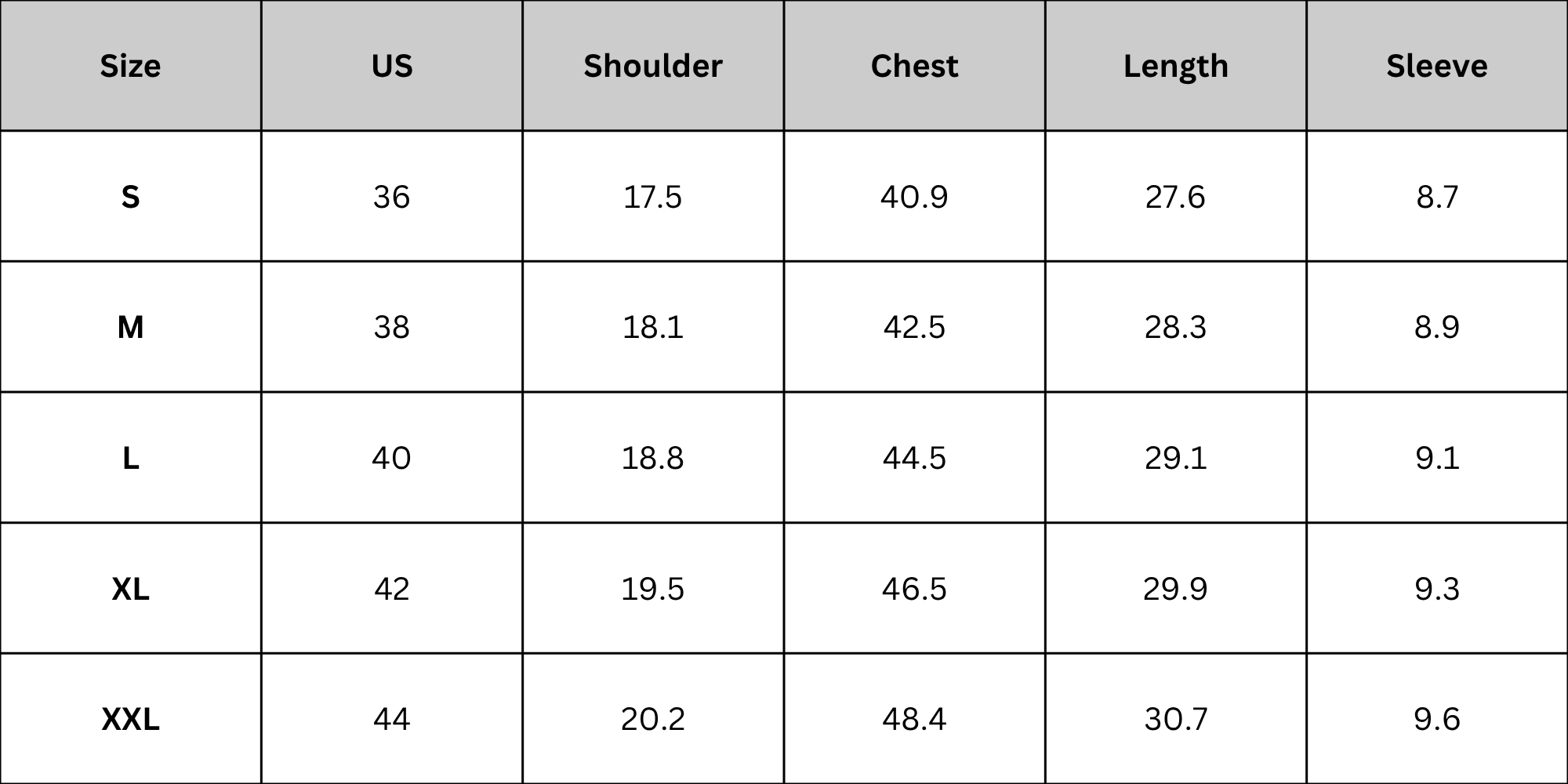 Size Chart
