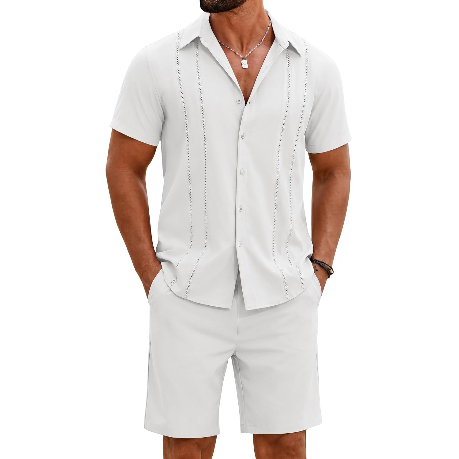 Summer Casual Beach Shorts And Shirt Set For Men
