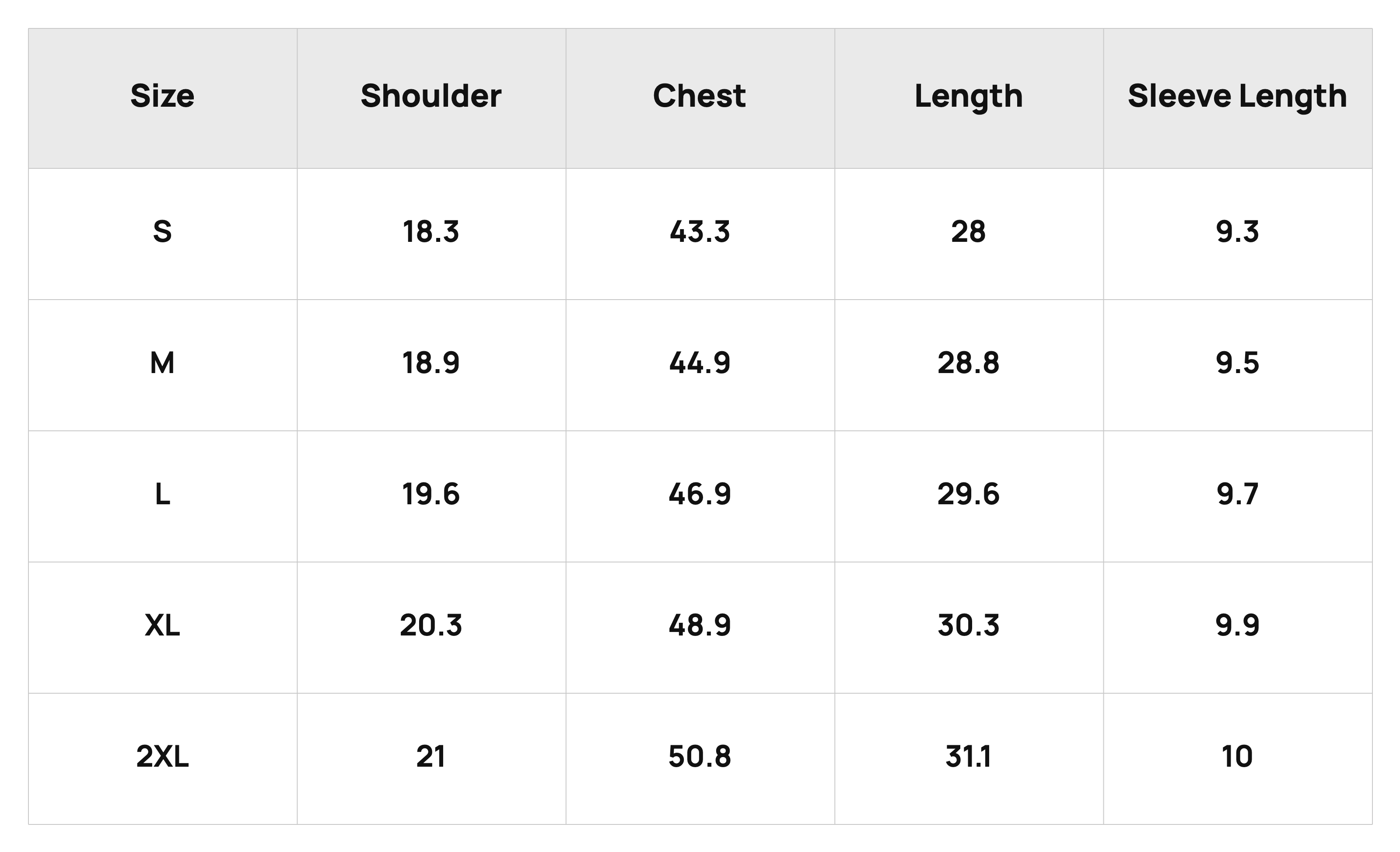 Size Chart