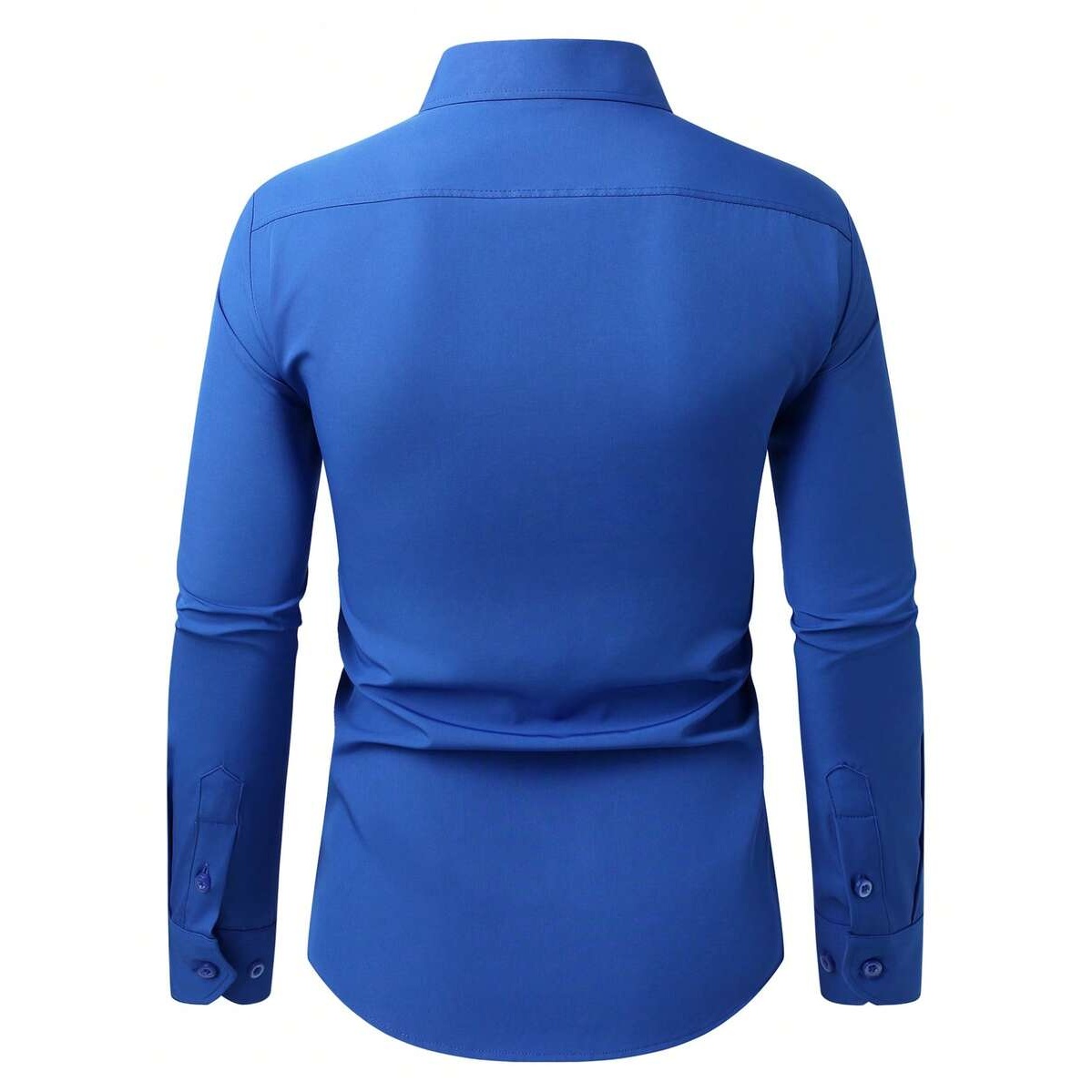 Casual Solid Formal Long Sleeve Dress For Men