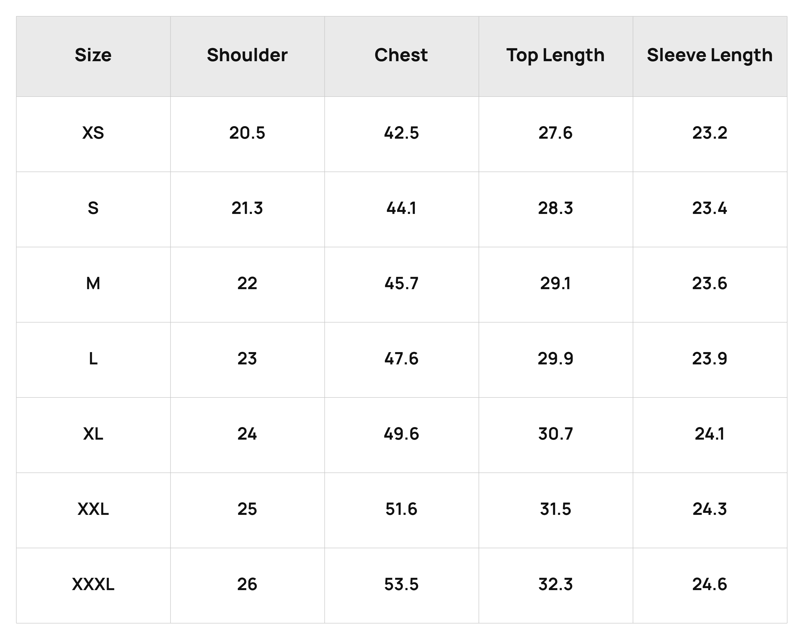 Size Chart