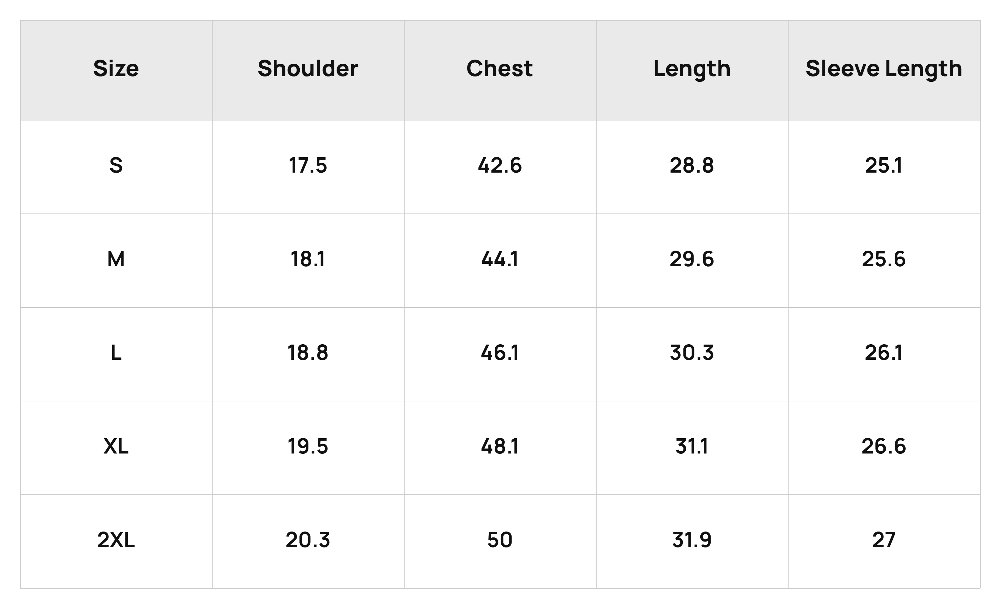 Size Chart