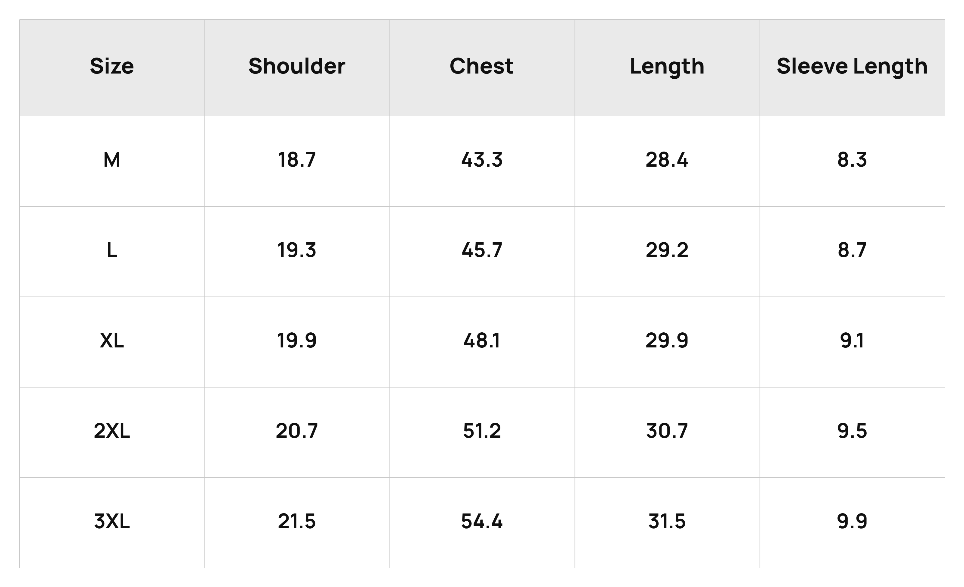 Size Chart