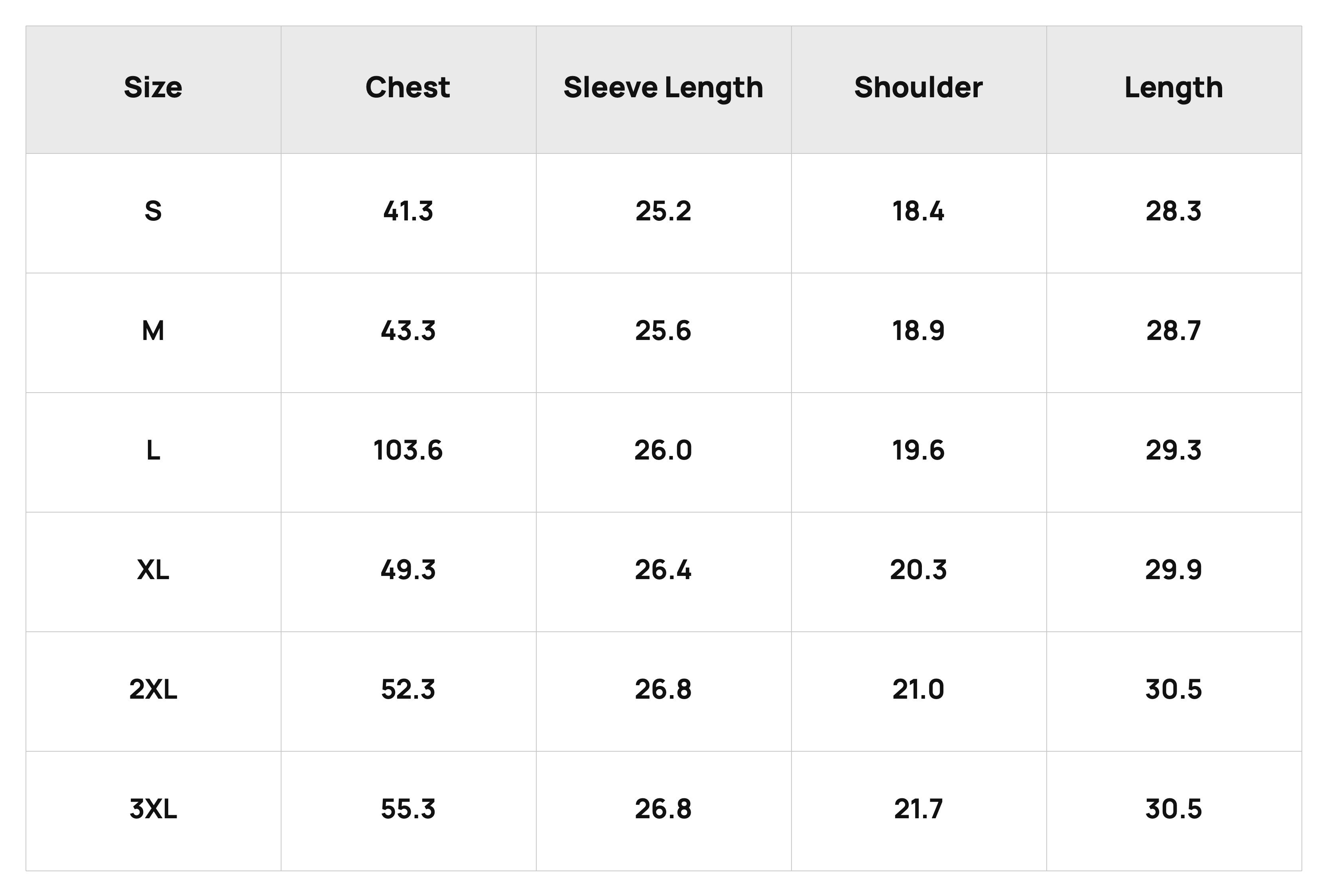 Size Chart
