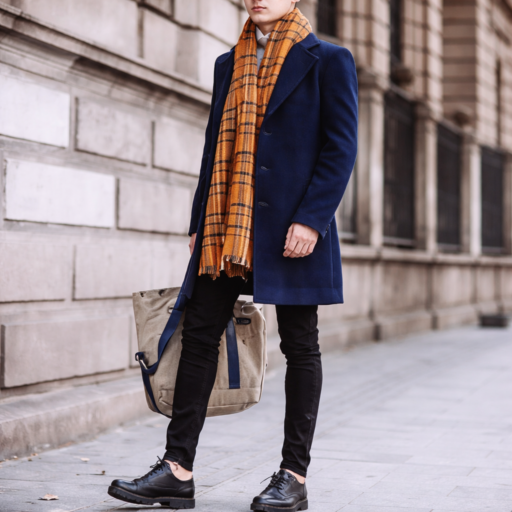 Notched Collar Winter Overcoat For Men