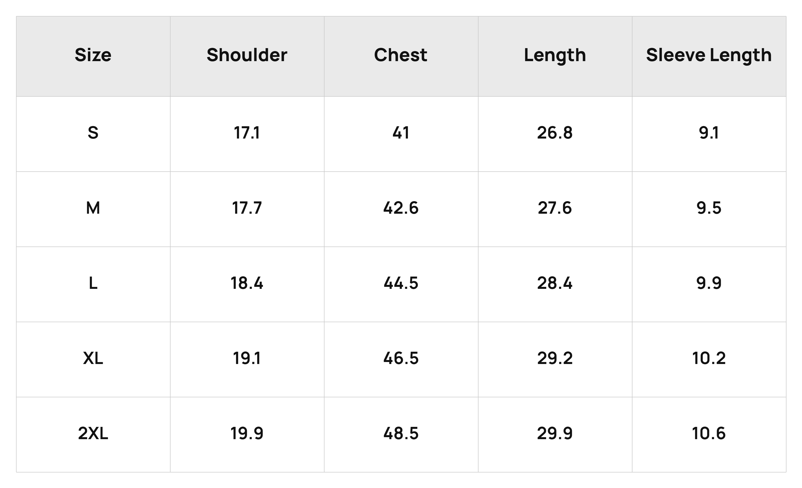 Size Chart
