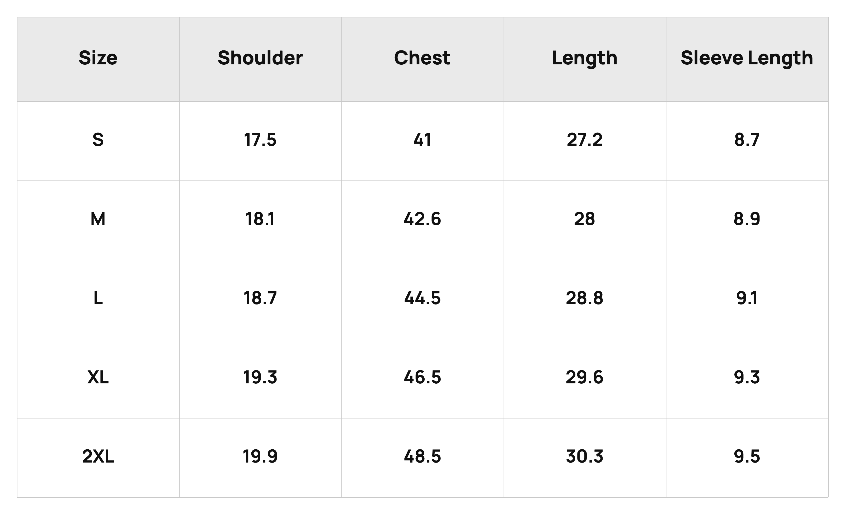 Size Chart