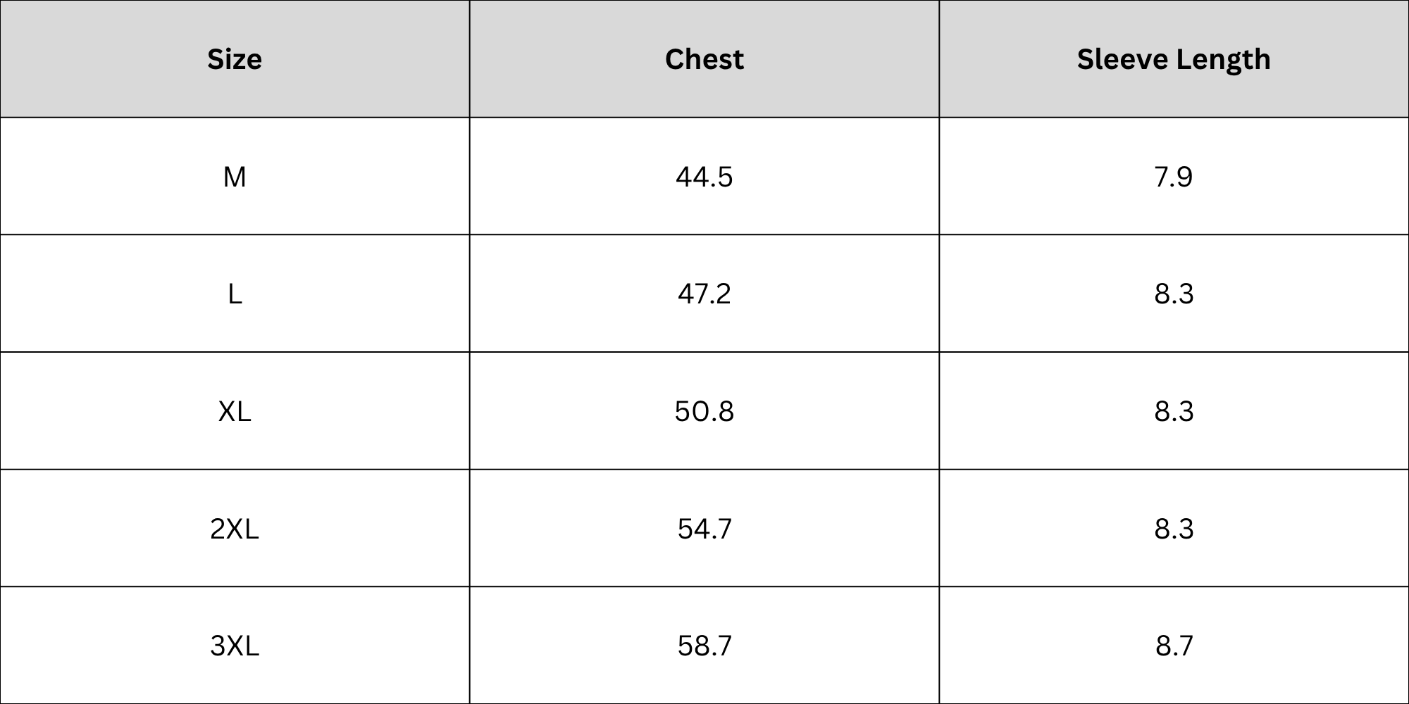Size Chart