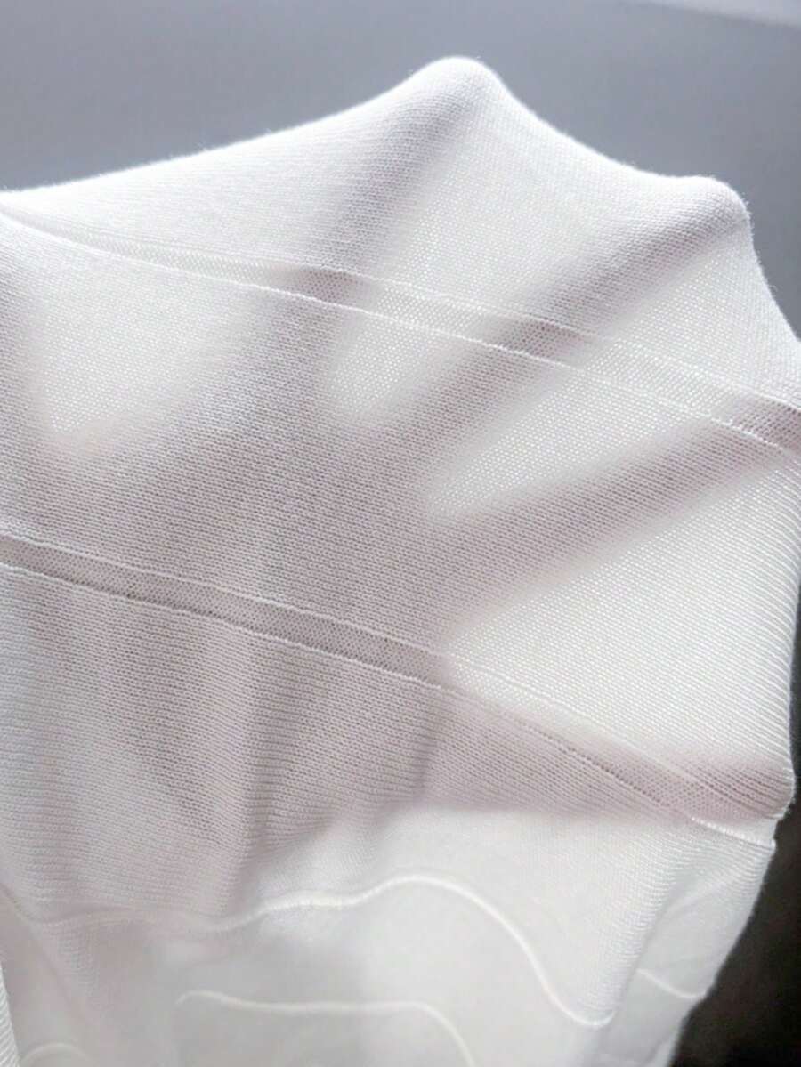 ALTZTAR Men's Solid Color Short Sleeve Knit Vertical Striped Crew Neck Top - White - View 4