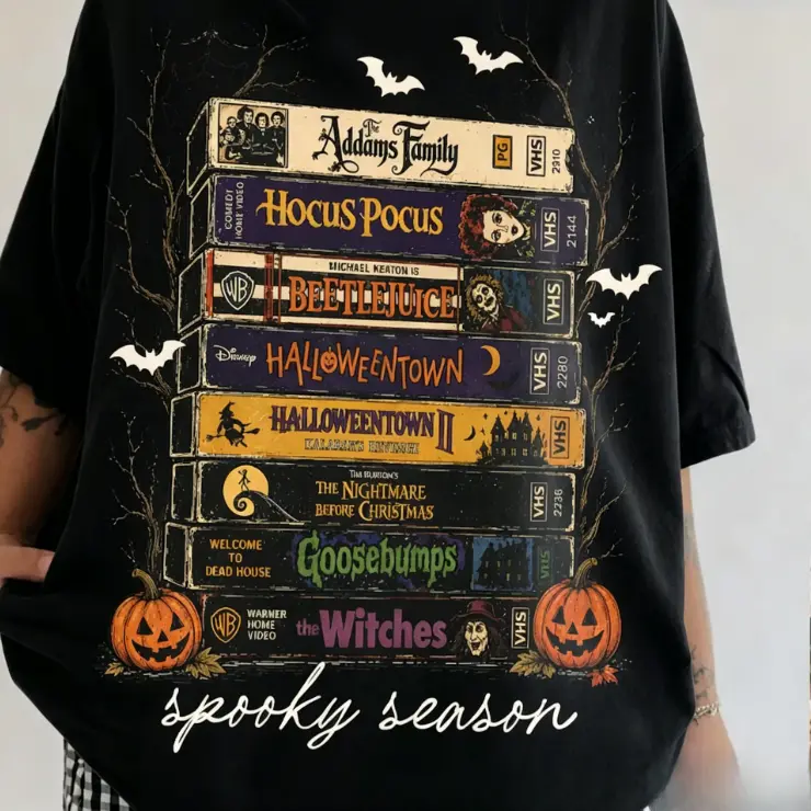 Casual Retro Halloween Movies Printed Shirt For Men And Women