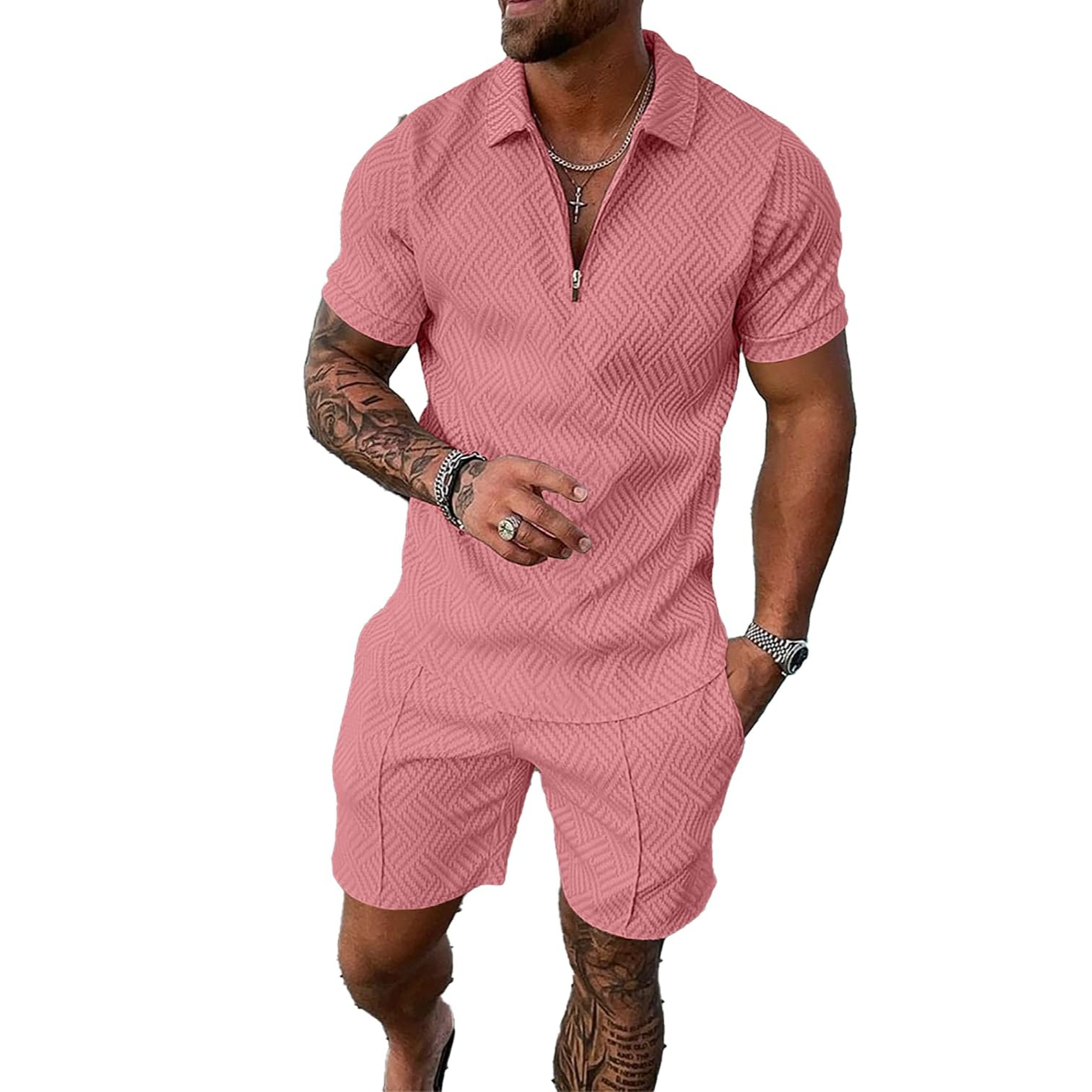 2 Pieces Casual Short Sleeve Shirt And Short Outfit Set
