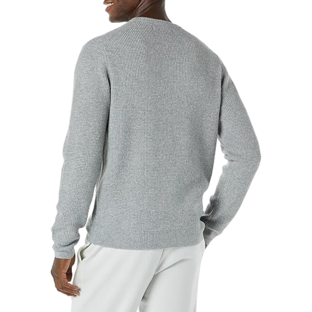 Amazon Essentials Men's Long-Sleeve Soft Touch Waffle Stitch Crewneck Sweater
